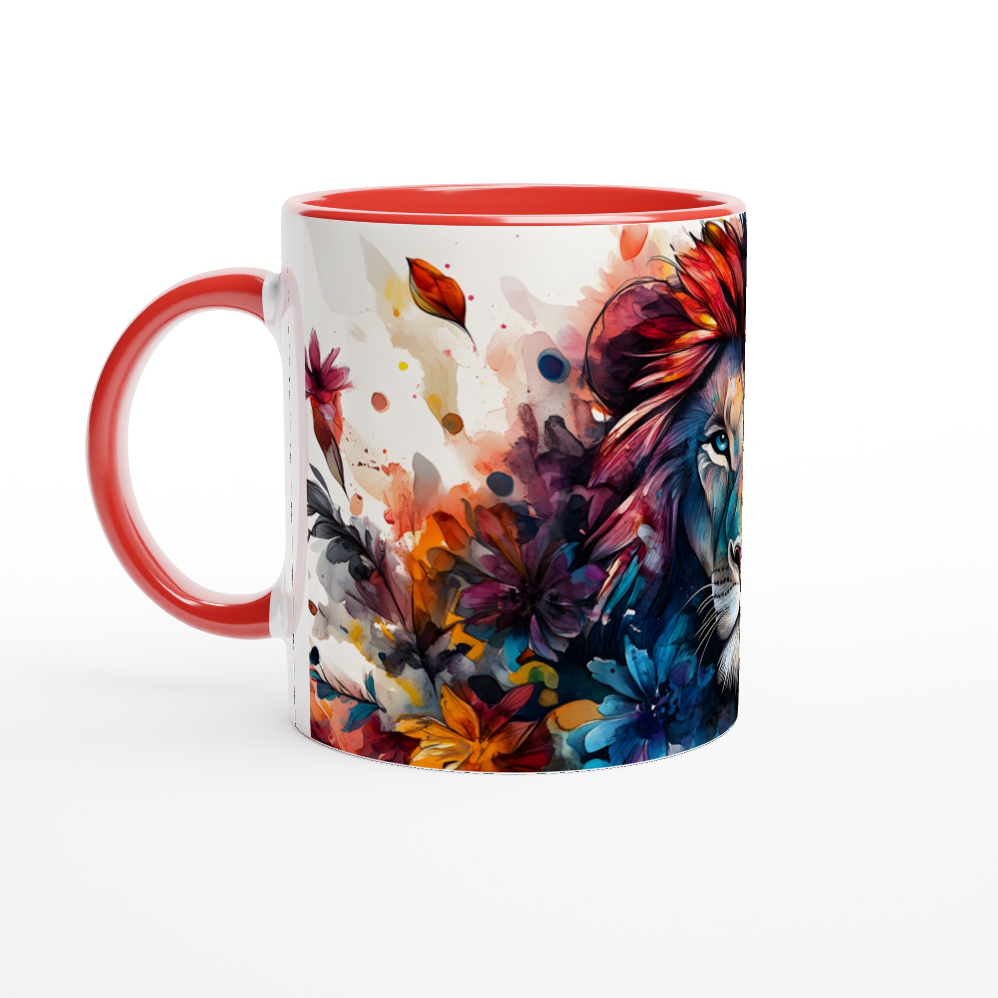 Majestic Lejon Konst Mugg - Livfull Akvarell Keramikmugg i ditt Val av Färg 5 ccd61c29-aa9b-49f5-ad70-92969da91f37