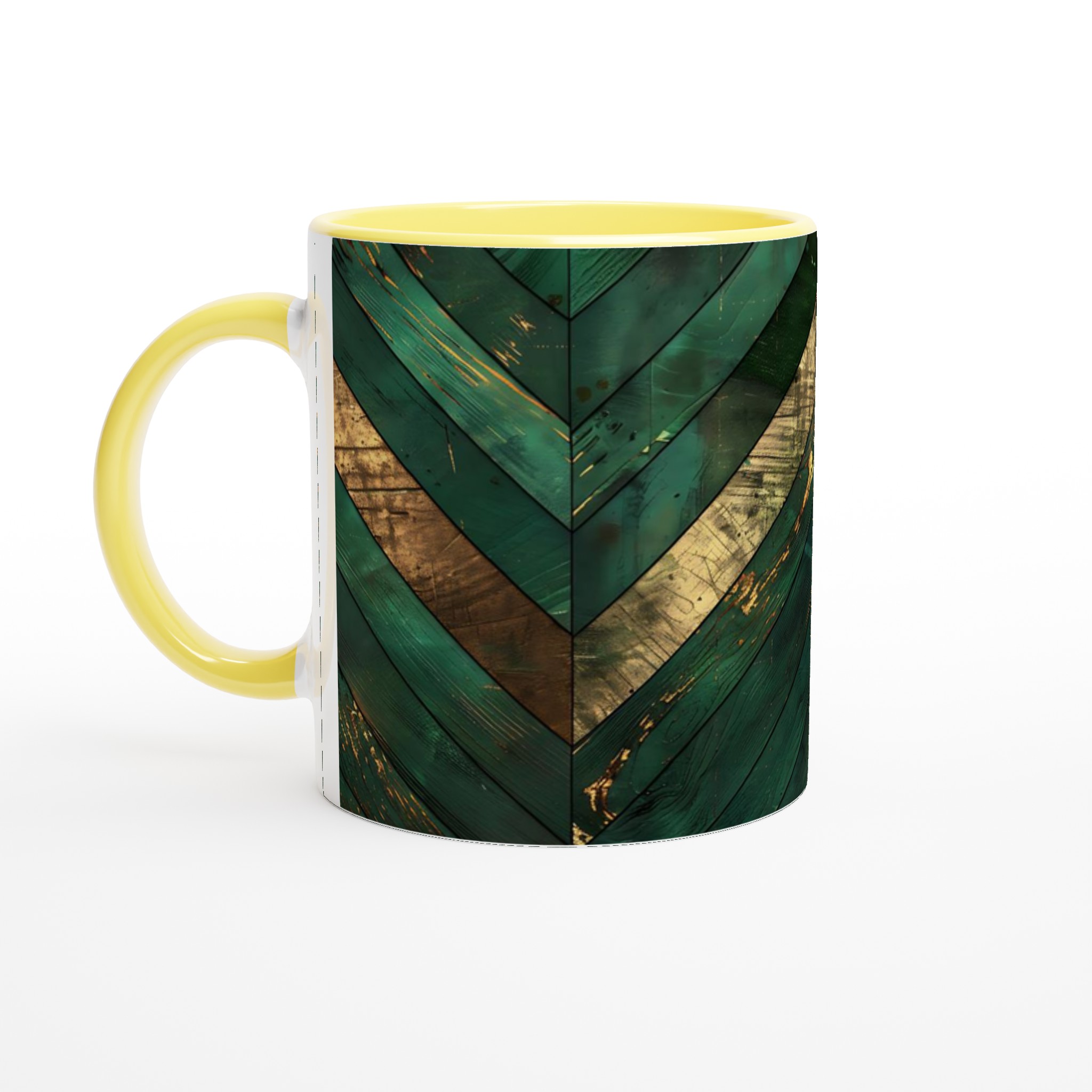 Vit 11oz keramisk mugg med elegant grön och guld design – välj bland sju färgstarka keramisktoner 3 ccef53f1-acba-4435-b13f-88a6b9e085a8