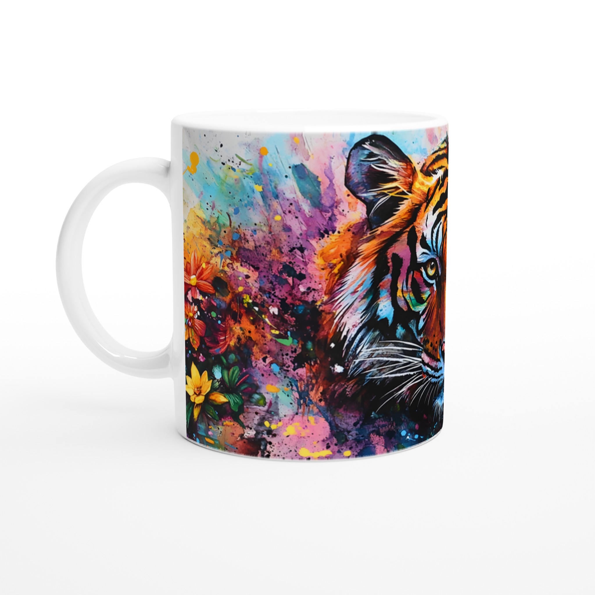 Färgsprakande Tiger Keramikmugg - 11oz Konstnärlig Kaffekopp för Djurälskare i Valfri Färg 1 cd1a7c57-130d-43b1-a3fd-79cf53f50117