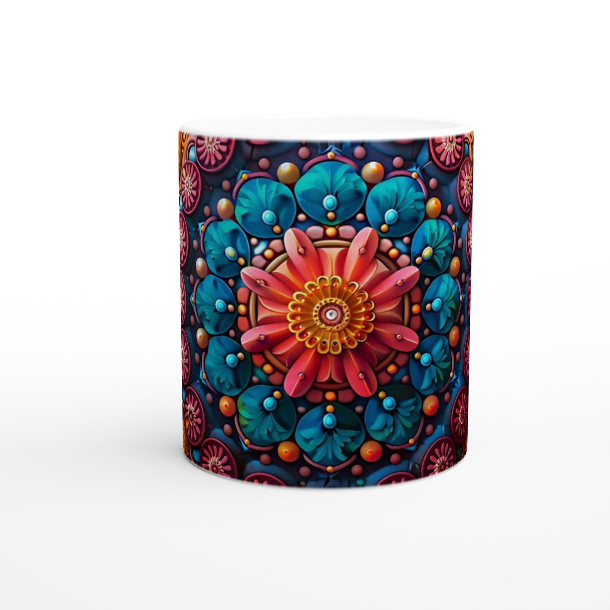 Mångfärgad Mandala Keramikmugg - 11oz, Levande Design i Valfri Färg! 8 cd3d820f-3589-44ac-82a5-dd8eb40c9f3c