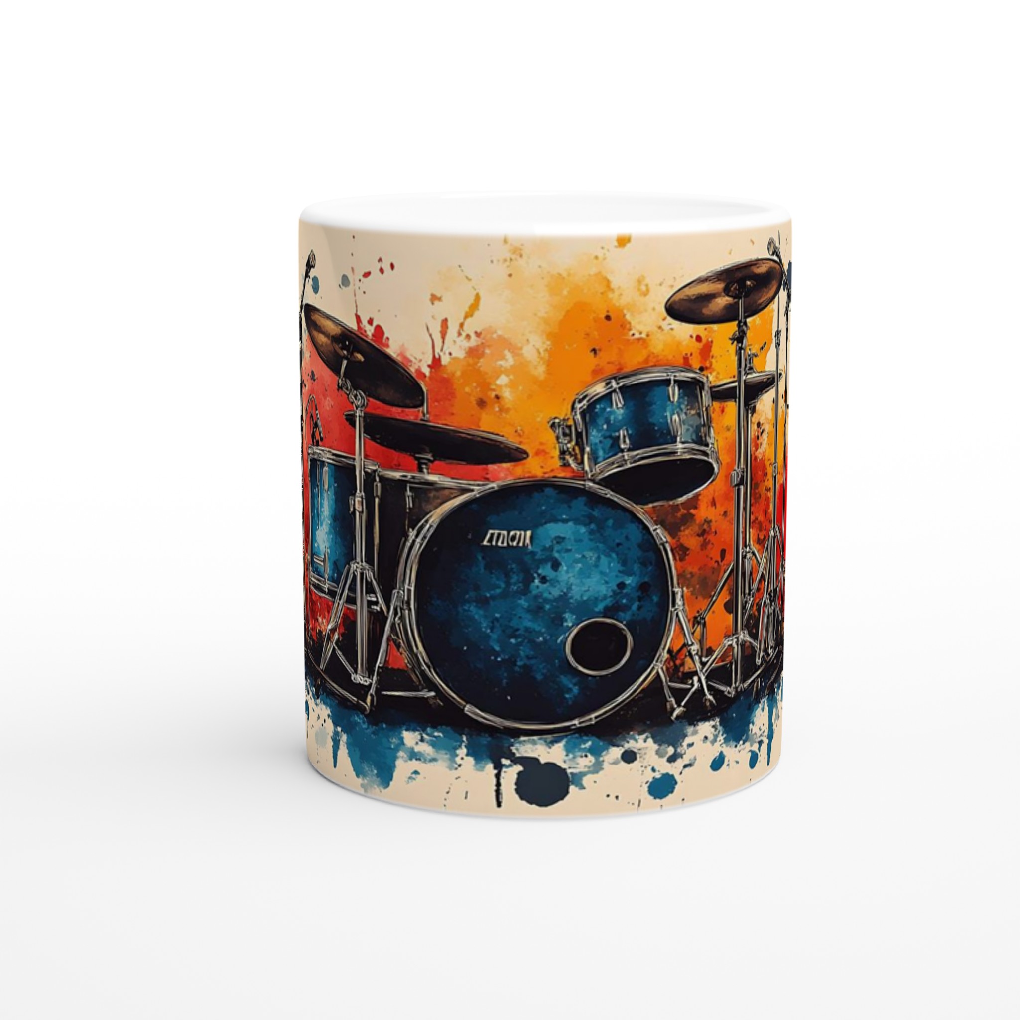 Abstrakt trumset keramikmugg – Musikaliskt färgsplash i 11oz – Välj bland 7 levande färger 8 cd507b9f-1756-435d-8bef-b88be29b5161