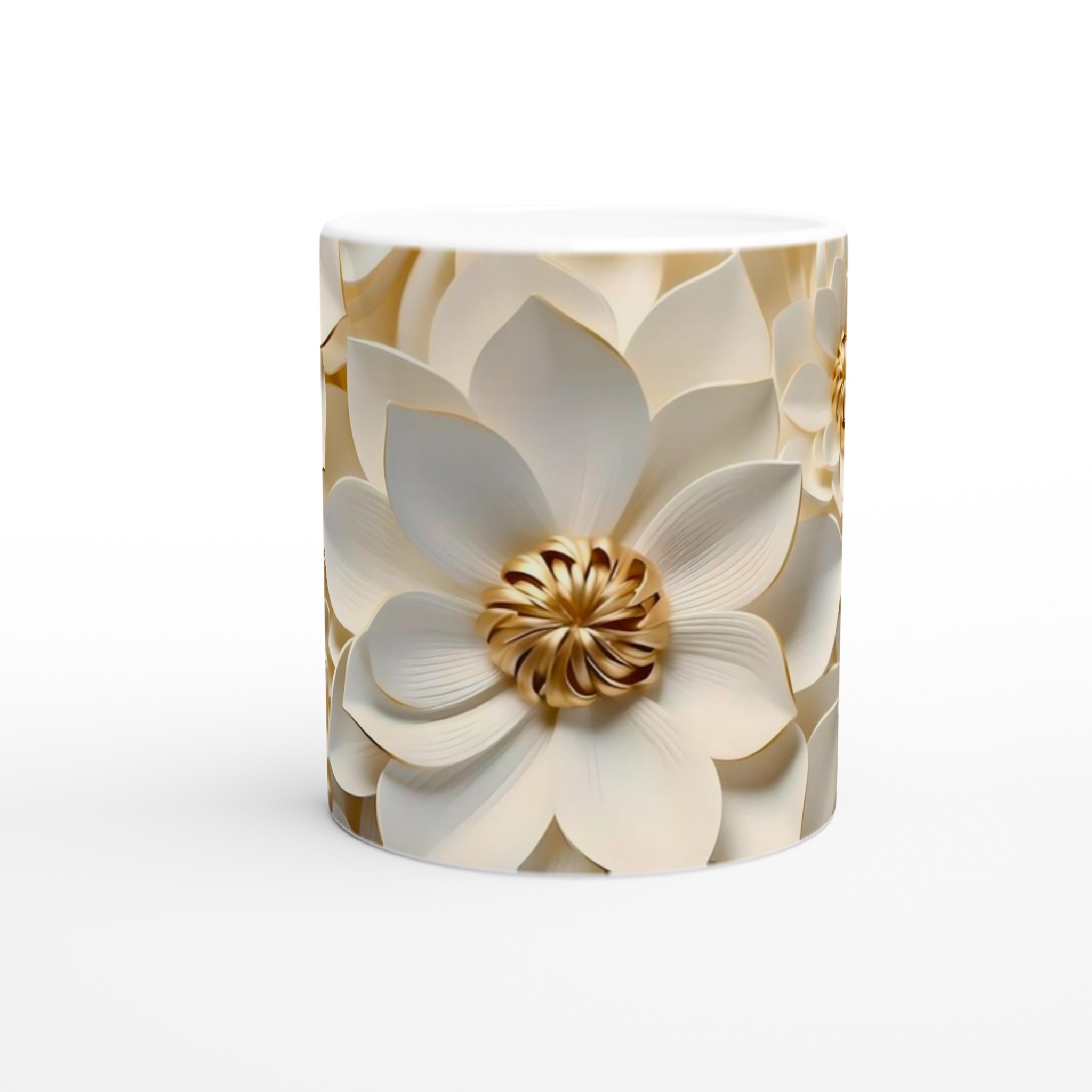 Vit 11oz keramisk mugg med elegant, blomstrande gulddetalj – välj din perfekta färg 8 cd74dcda-3864-477c-94d5-6fbe946e2aeb