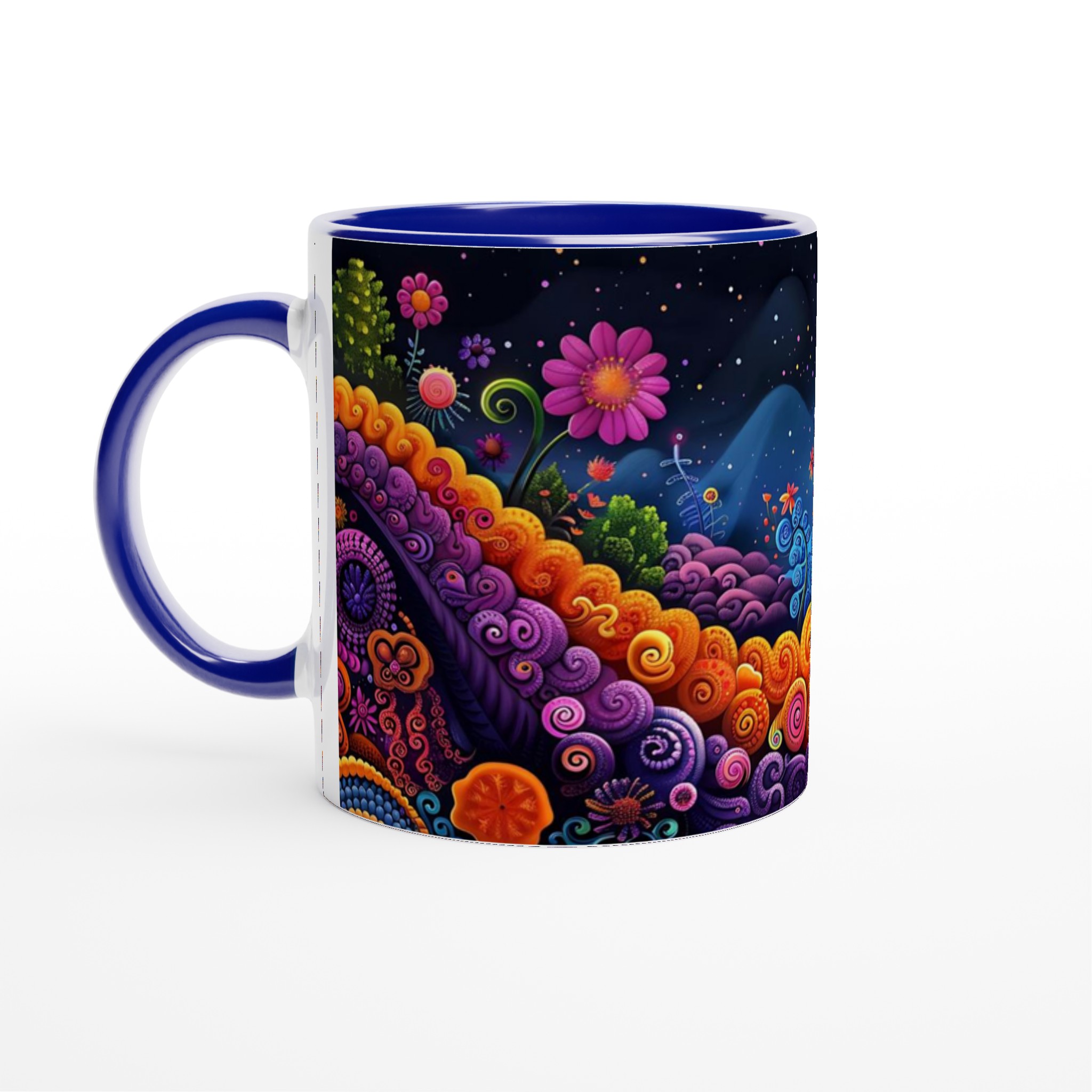 Psykedelisk Blomsterdröm Mugg - 11oz Keramikmugg i Livfulla Färger för Kaffe & Te 2 cdbc2d61-b6b0-4c2d-b760-0f90970b17cc