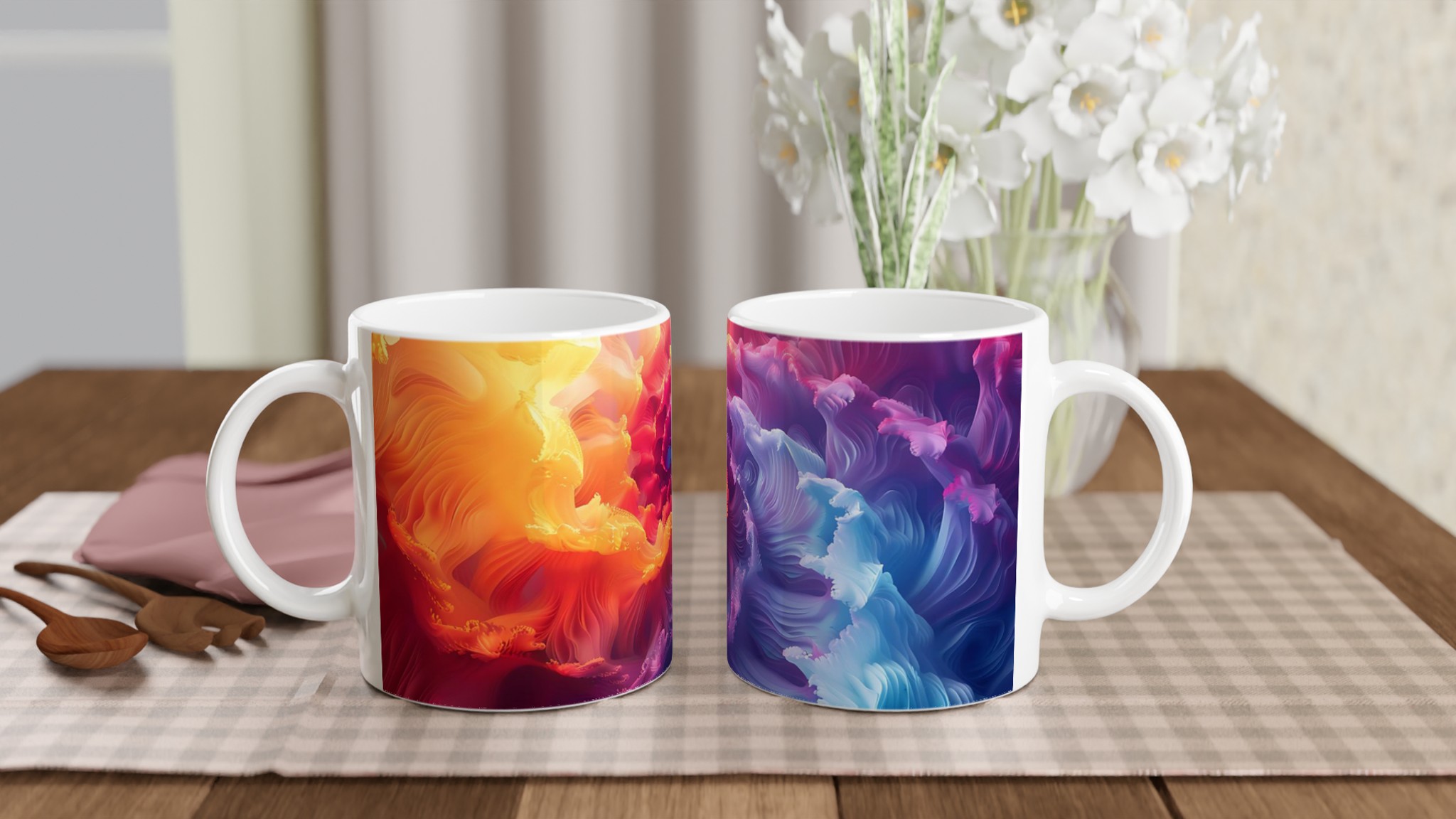 Abstrakt Virvel Mugg – Konstnärlig Design i Vårda Färgval på 11oz Keramik 10 cdce0454-2ee1-46ae-803d-f60da1efd20d
