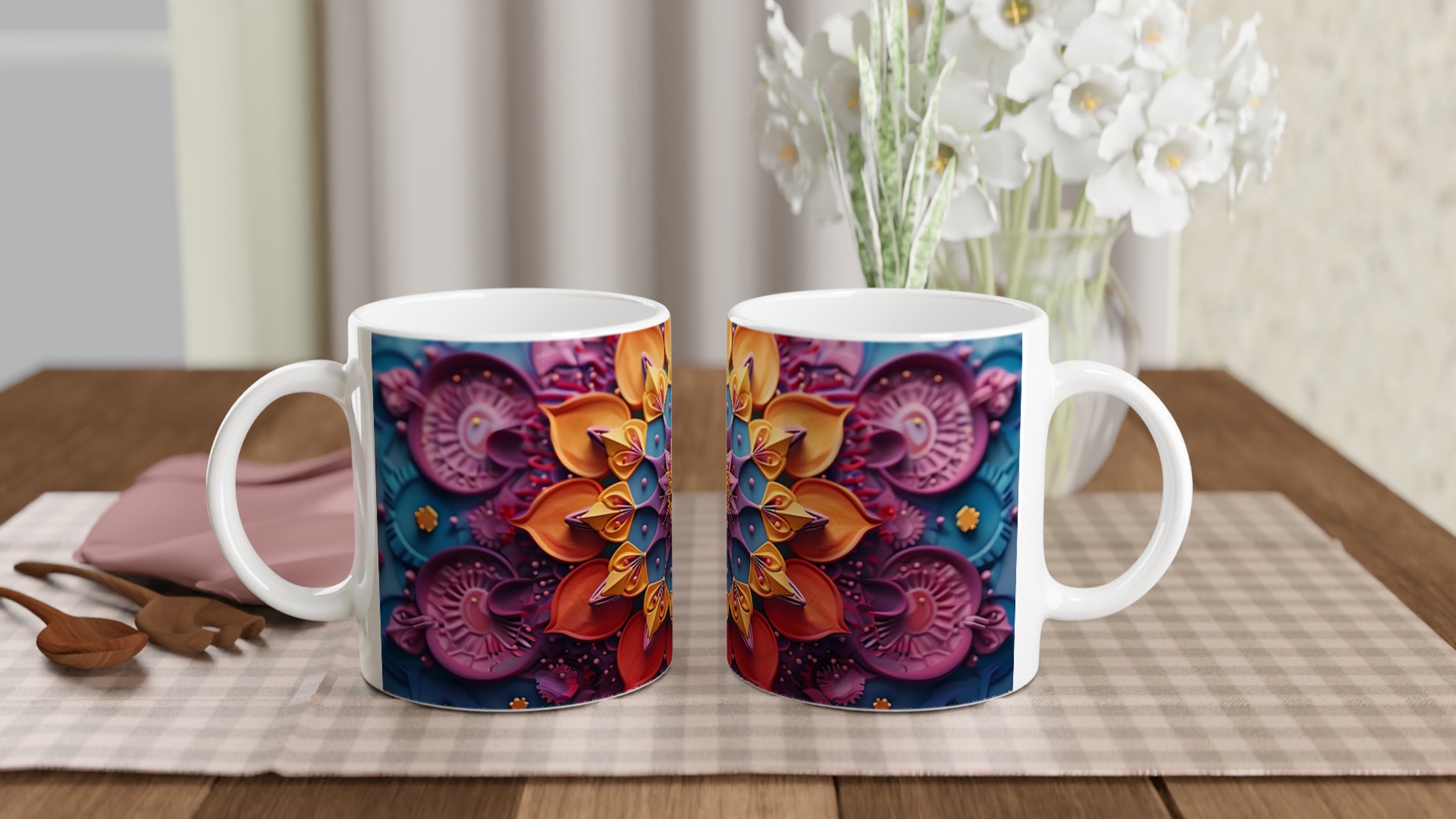 Mångfärgad Mandala Keramisk Mugg – 11 oz. Levande, Hållbar och Diskmaskinsäker för Din Dagliga Ritual 10 cddf1336-d334-43c8-a9d0-7d1dfc11233b