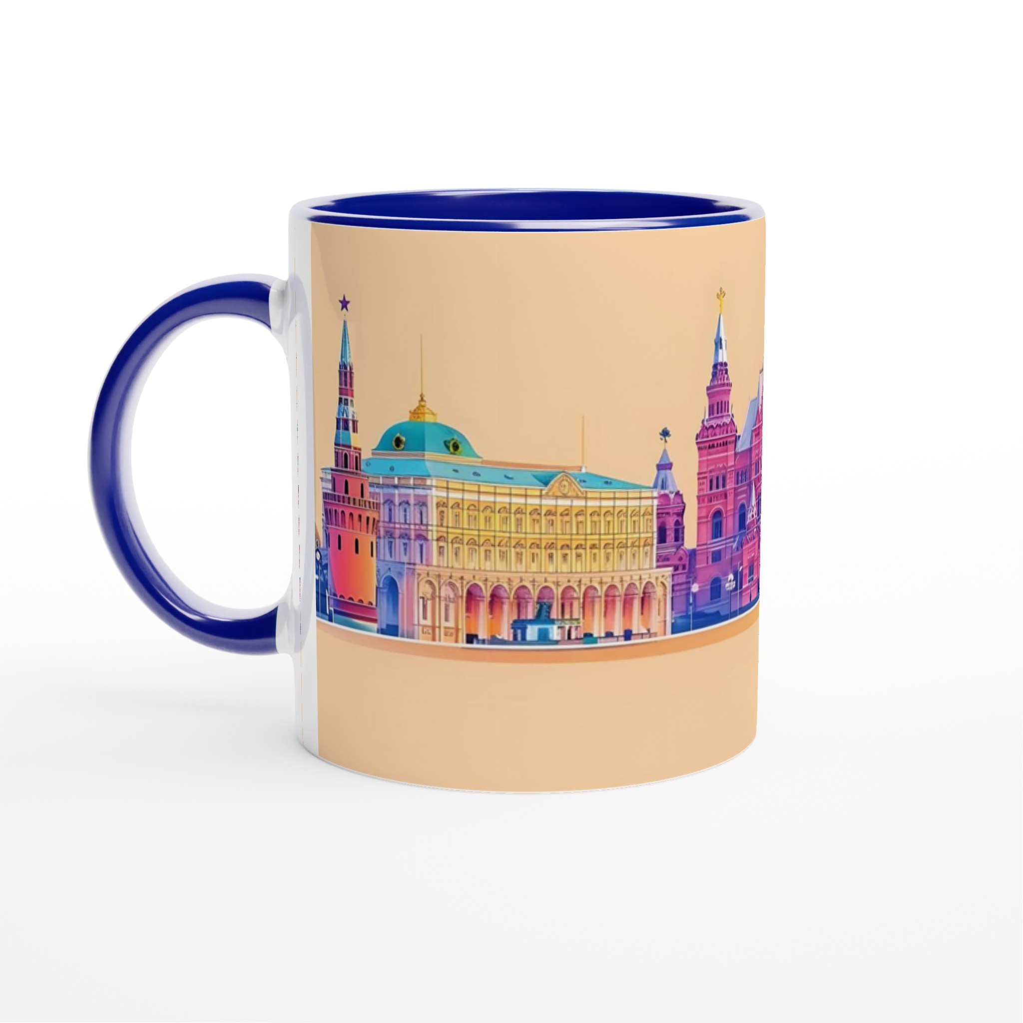 Färgglad Stadsbild Mugg – Arkitektur i Pastellnyanser – Välj bland 7 Färgstarka Alternativ 2 cde66552-8ff8-4d25-9457-52c3b2320f54