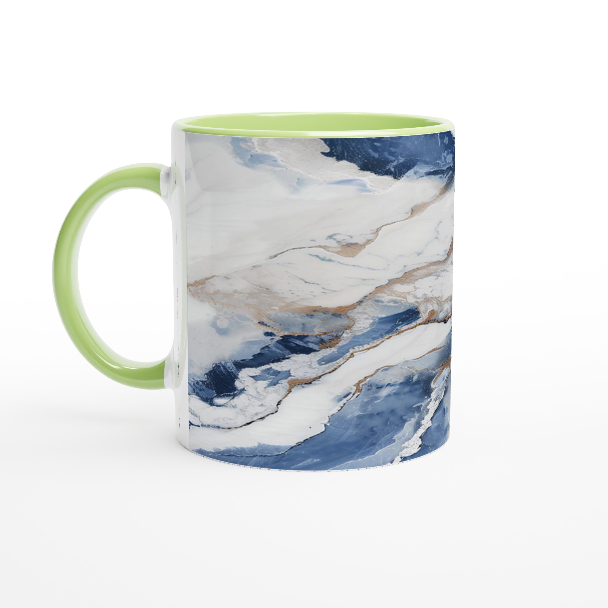Abstrakt Marmor Mugg – Blå & Guld Konst för Din Kaffestund, 11oz Keramik 7 cdf2caef-2bf6-46f6-8b6f-f66693878561