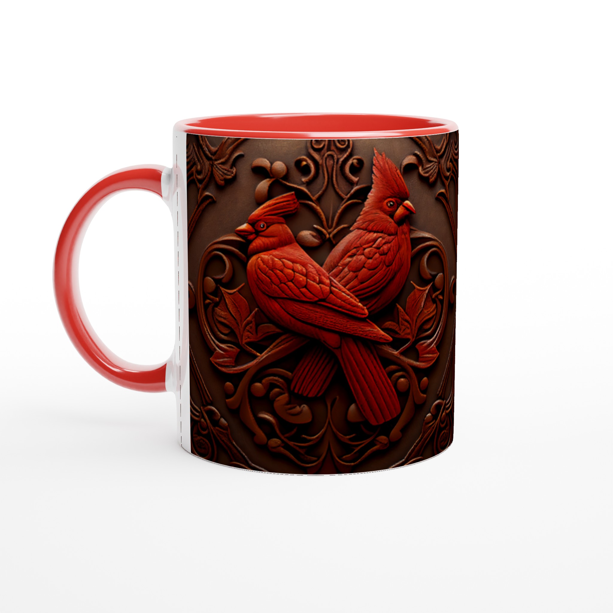 Vit 11oz Keramisk Mugg med Detaljerad Röd Kardinaldesign i Flera Färger 5 cdfcfebe-cc8c-40b8-9d4b-8ae08bd3519b