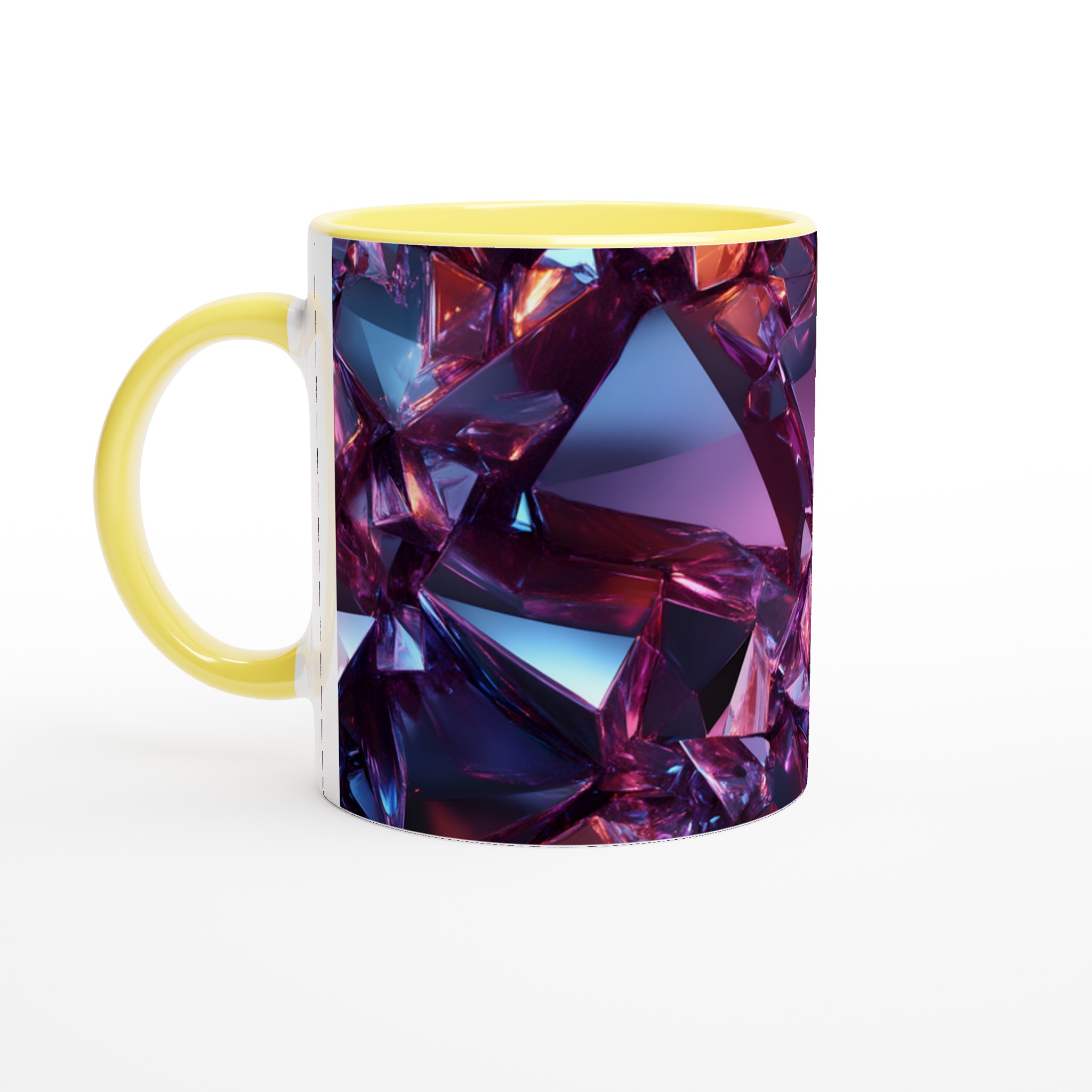 Abstrakt Kristallmugg: 11oz Keramikmugg med Glänsande Prismatisk Design i Valfri Färg 3 ce0555ec-94ee-4105-a883-7be7ca66c0d4