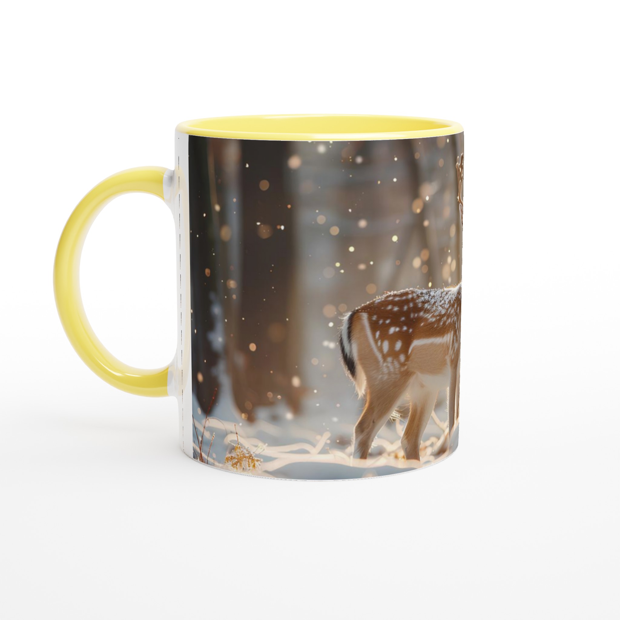 Vintermagi: Rådjur i Snölandskap – 11oz Keramikmugg i Sju Färger 3 ce116219-0a61-4d7b-9229-f1b0c833c4a8