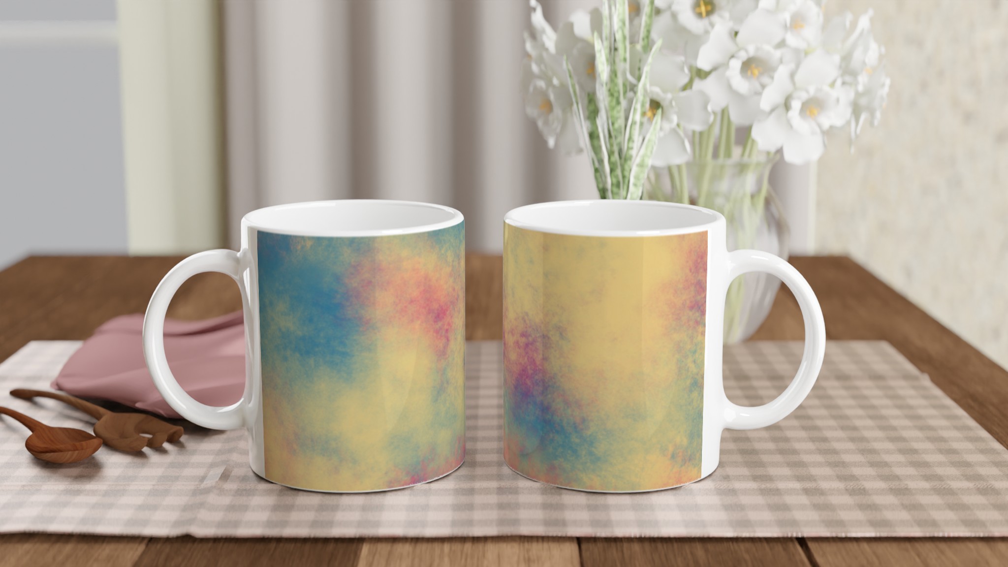 Abstrakt Akvarell 11oz Keramikmugg - Välj bland 7 Livfulla Färger för din Unika Stil 10 ce1410ec-262f-4af6-997b-f88b052e7741