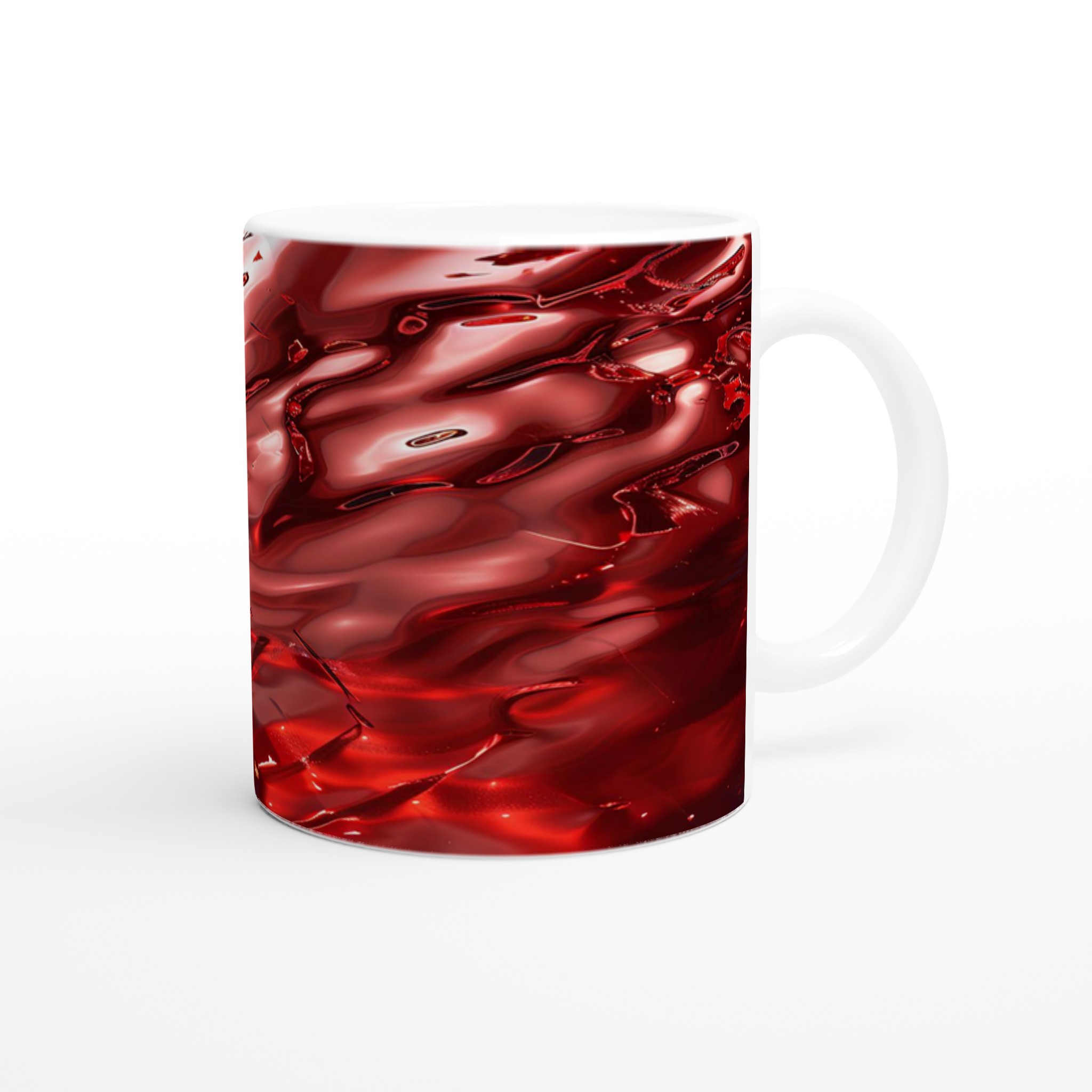 Abstrakt Röd Känsla 11oz Keramisk Mugg – Ge Din Kaffestund En Konstnärlig Touch, Välj Din Färg! 9 ce150f1d-e8bd-485c-8b57-87443716477e