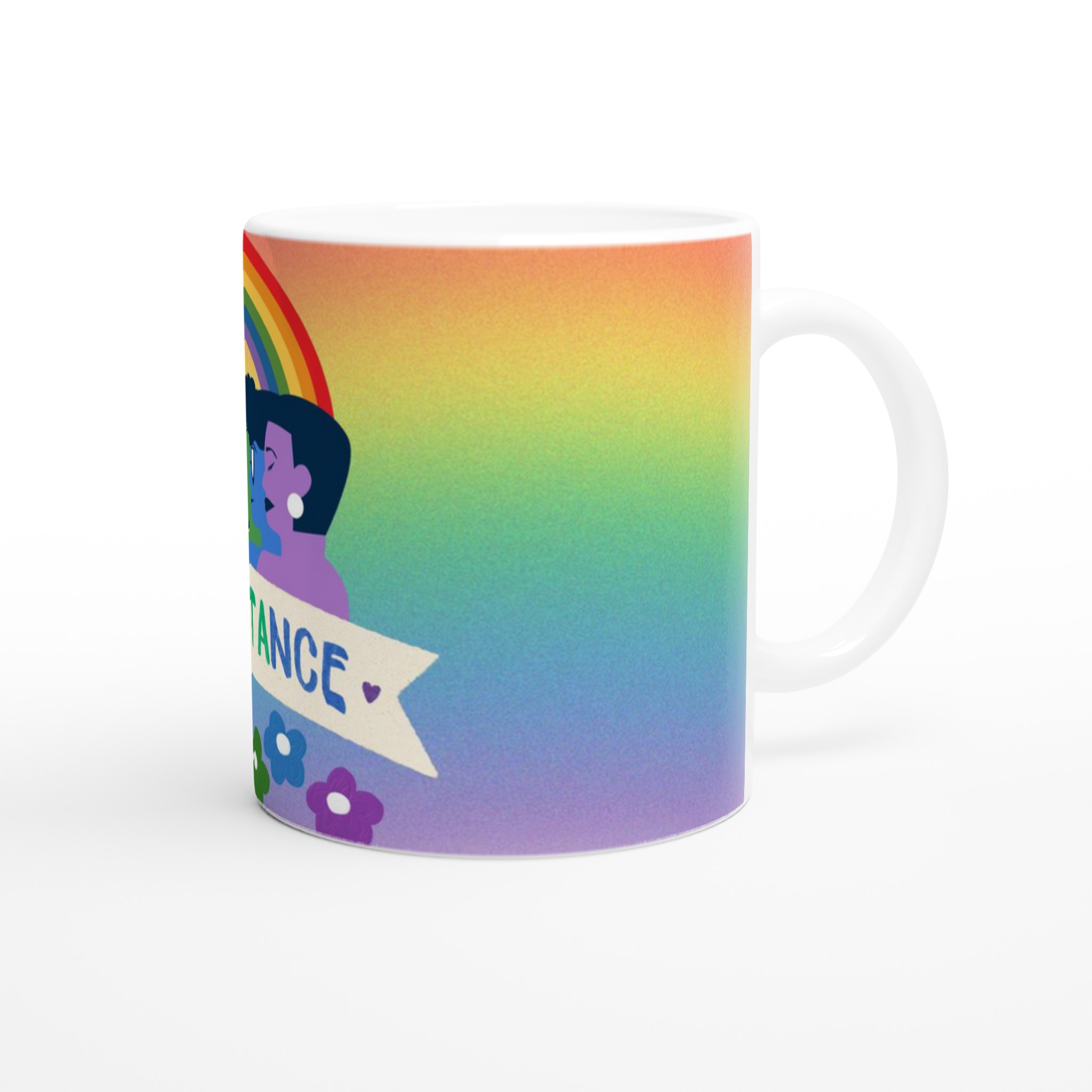Vit 11oz keramisk mugg med färgglad Acceptans-design i sju levande nyanser 9 ce36ee35-2b63-4fa4-a21b-6d528ad0b8c6