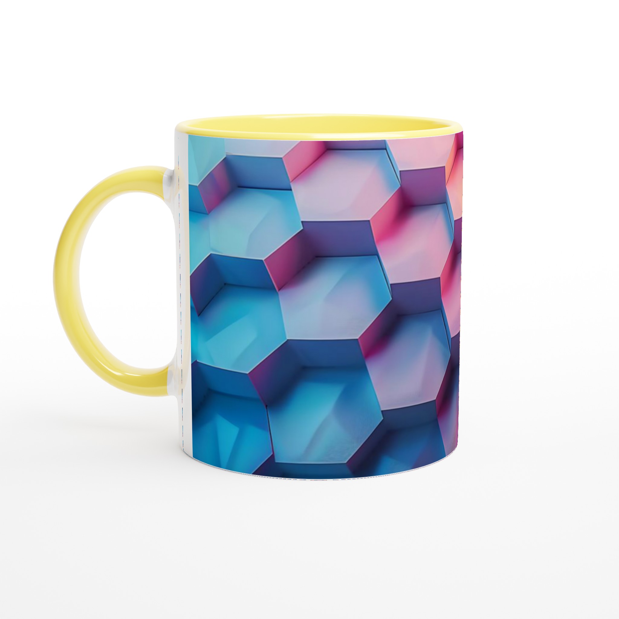 Abstrakt Hexagon Färggradient Mugg - 11oz Keramikmugg för kaffe, te & heta drycker i flera färger 3 ce40b891-6ab8-4985-8410-4202c00a1781
