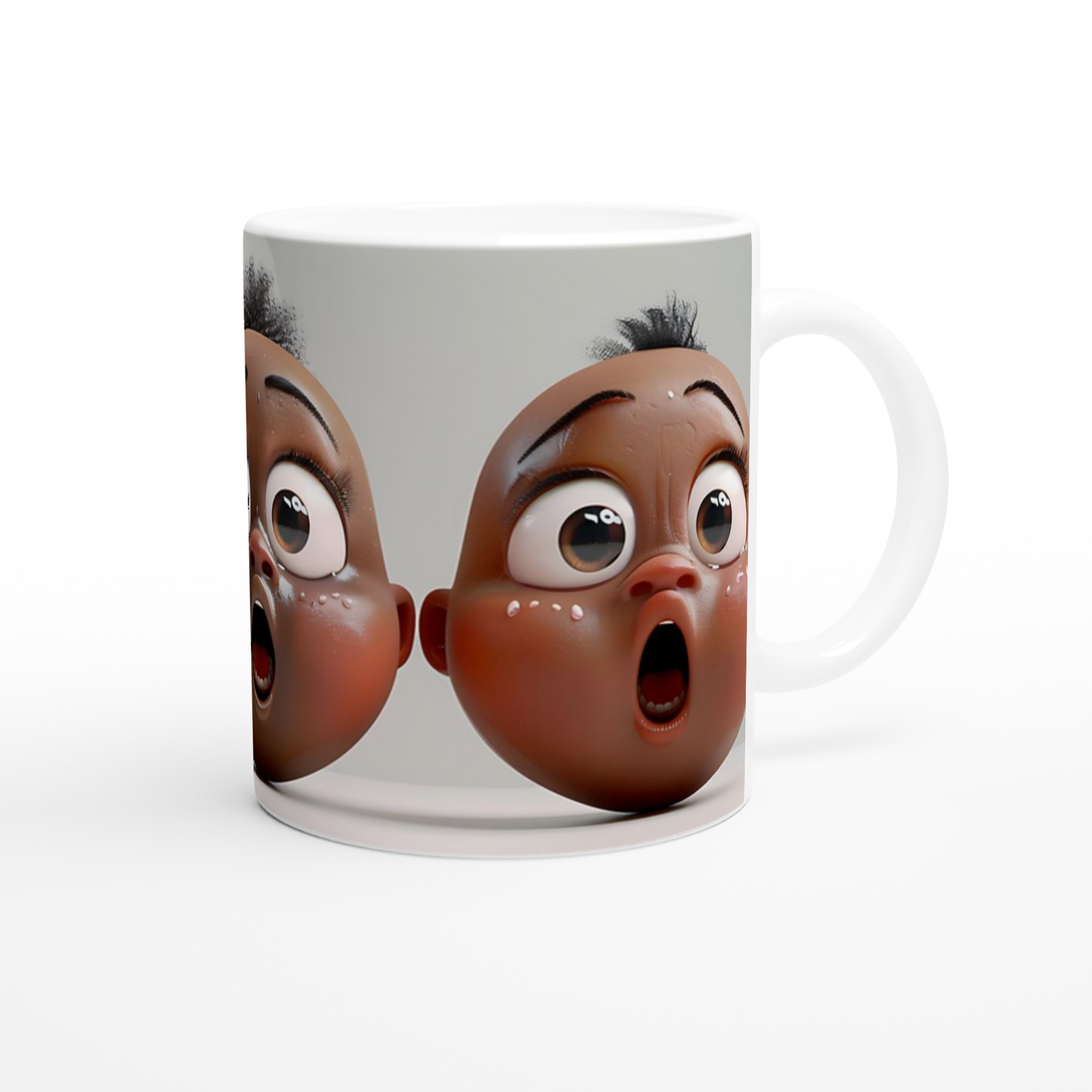 Förvånade Babyansikten Keramisk Mugg - Uttrycksfull 11oz Kaffekopp i Valfri Färg 9 ce4f7ad8-bb87-41ad-9a7f-a4640d7de777