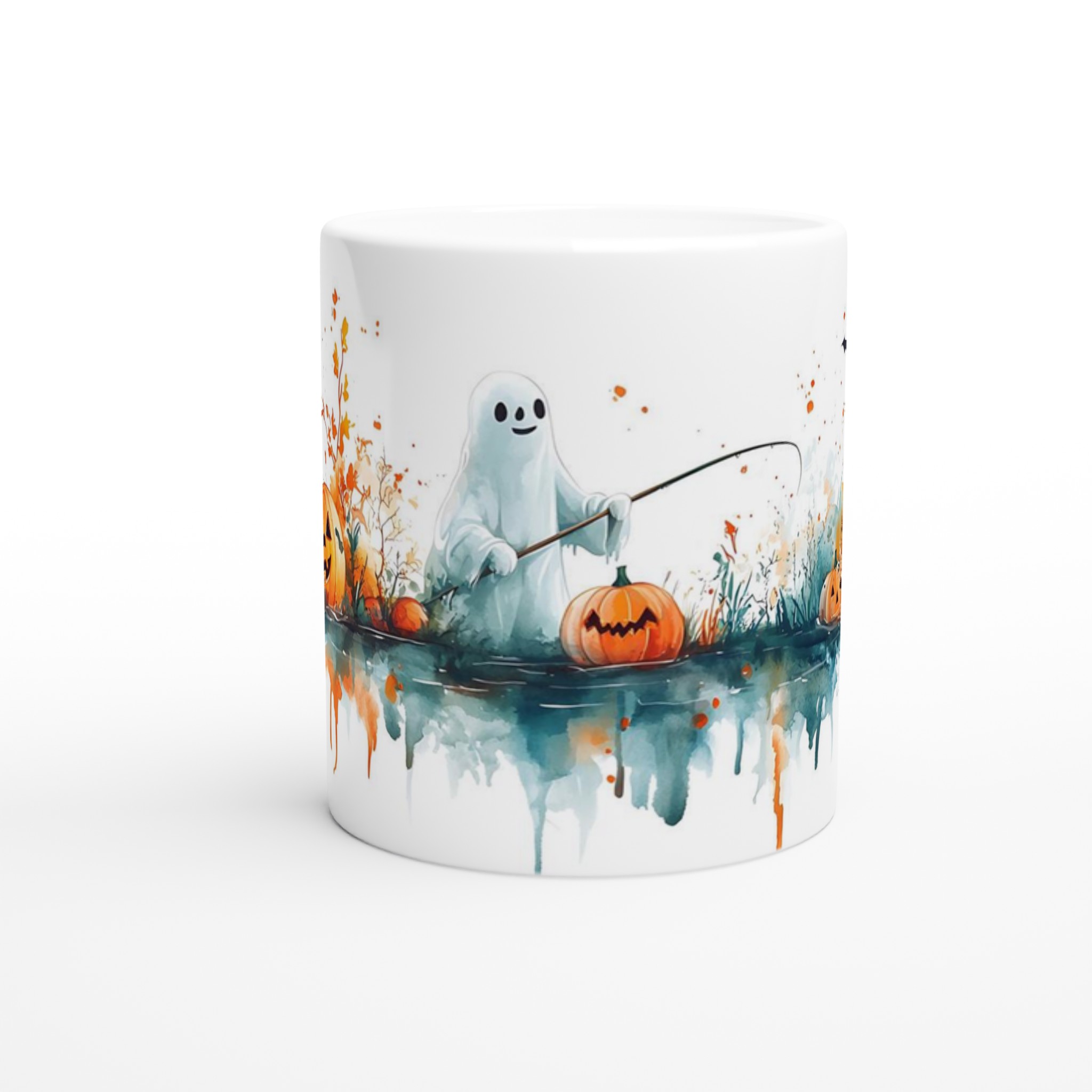 Bus eller godis? Spöket och Pumpan 11oz Keramisk Mugg – Färgglad Halloween Akvarell 8 ce507b06-0c7a-4284-8264-b5b61d7a6c97