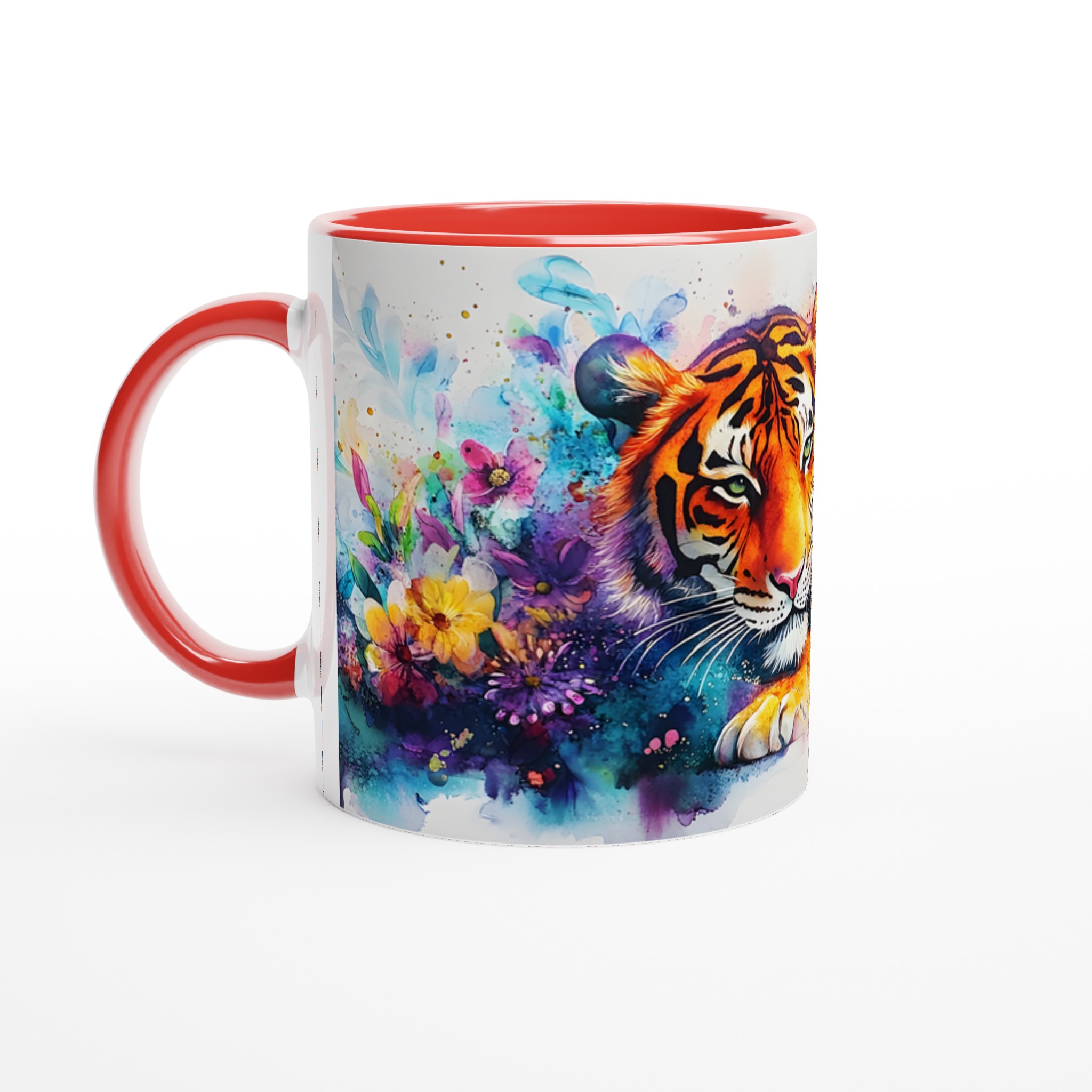 Mångfärgad Akvarell Tiger Mugg – Vibrerande Konst för Din Kaffestund, Välj Din Favoritfärg! 5 ce8c27e6-f112-437c-bb1f-60a48b6d9d21
