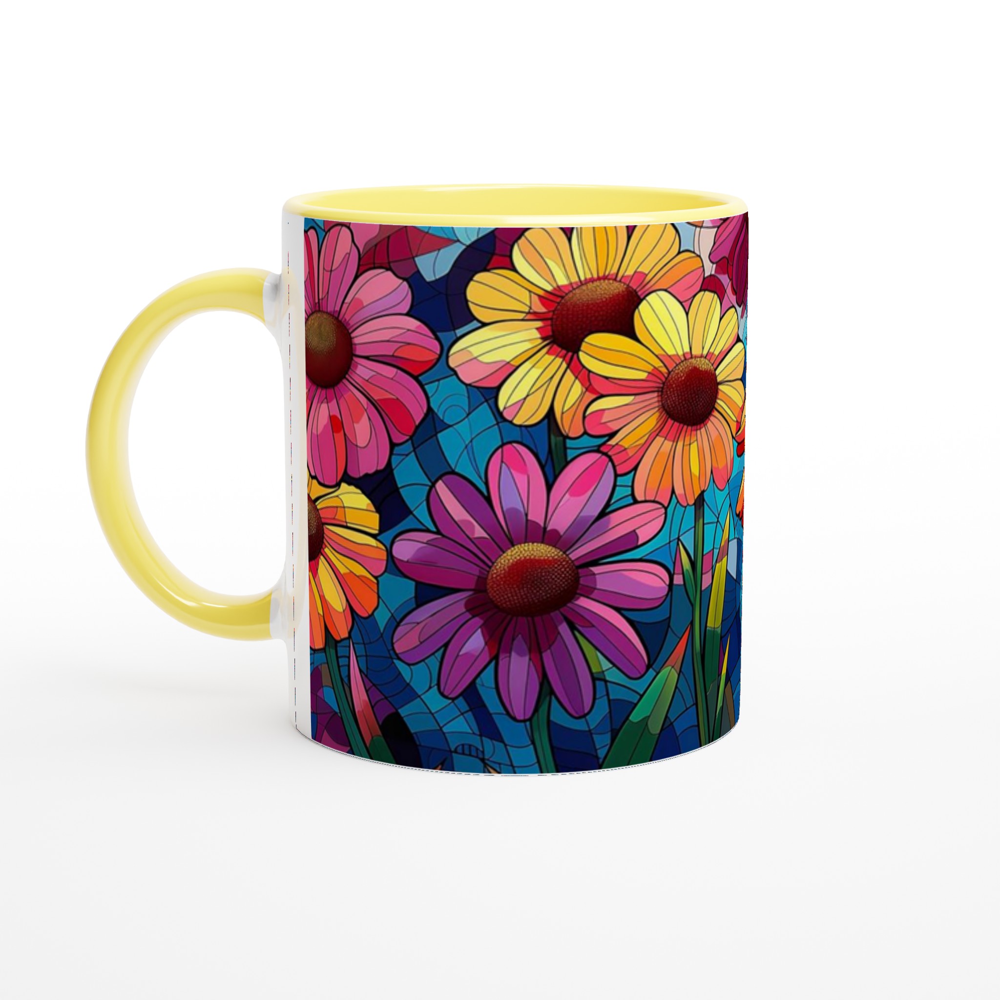 Färgsprakande Blommönster 11oz Keramisk Mugg – Välj bland 7 Livfulla Färger! 3 ceac8aa9-9fea-404b-8eb9-dd0efda87558