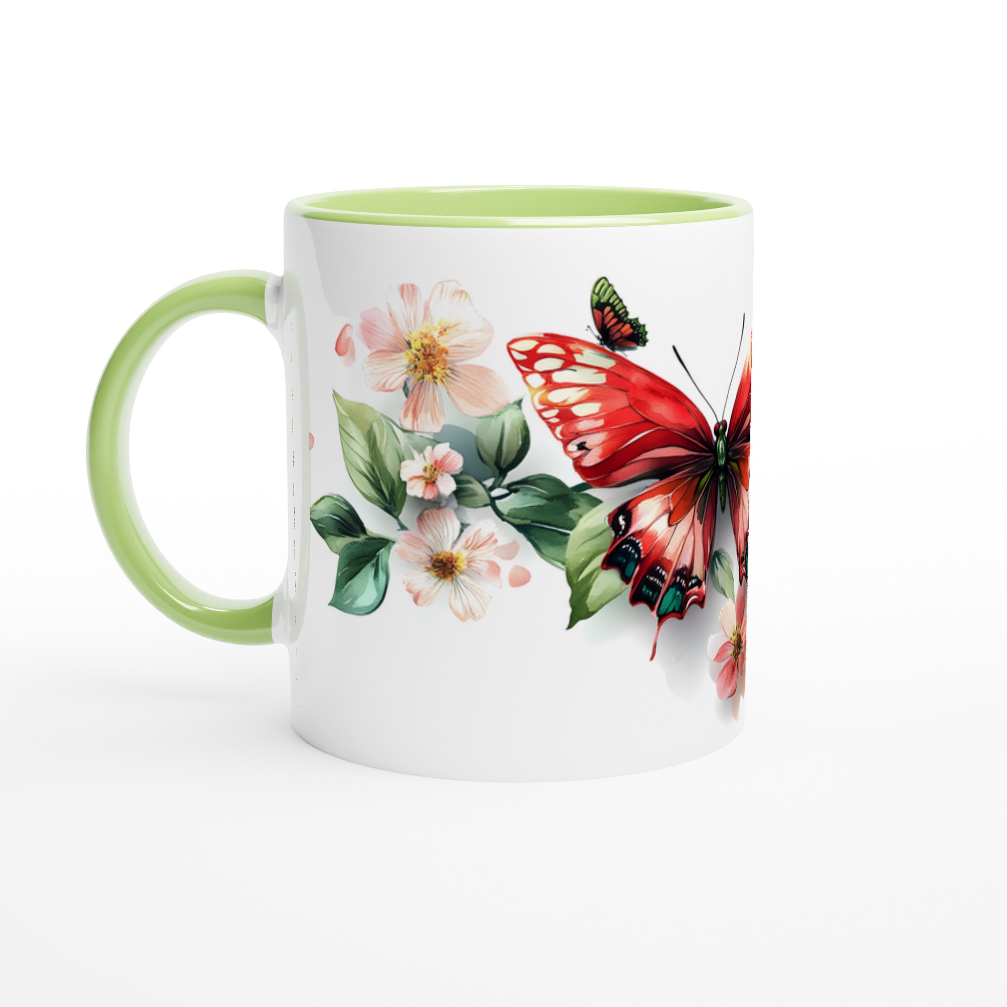 Fjärilsdrömmar: Färgstark 11oz Keramisk Mugg med Blommor & Fjärilar – Välj din Favoritfärg! 7 cec81921-e9bb-4ce7-94ba-9ef2a9ccf06c