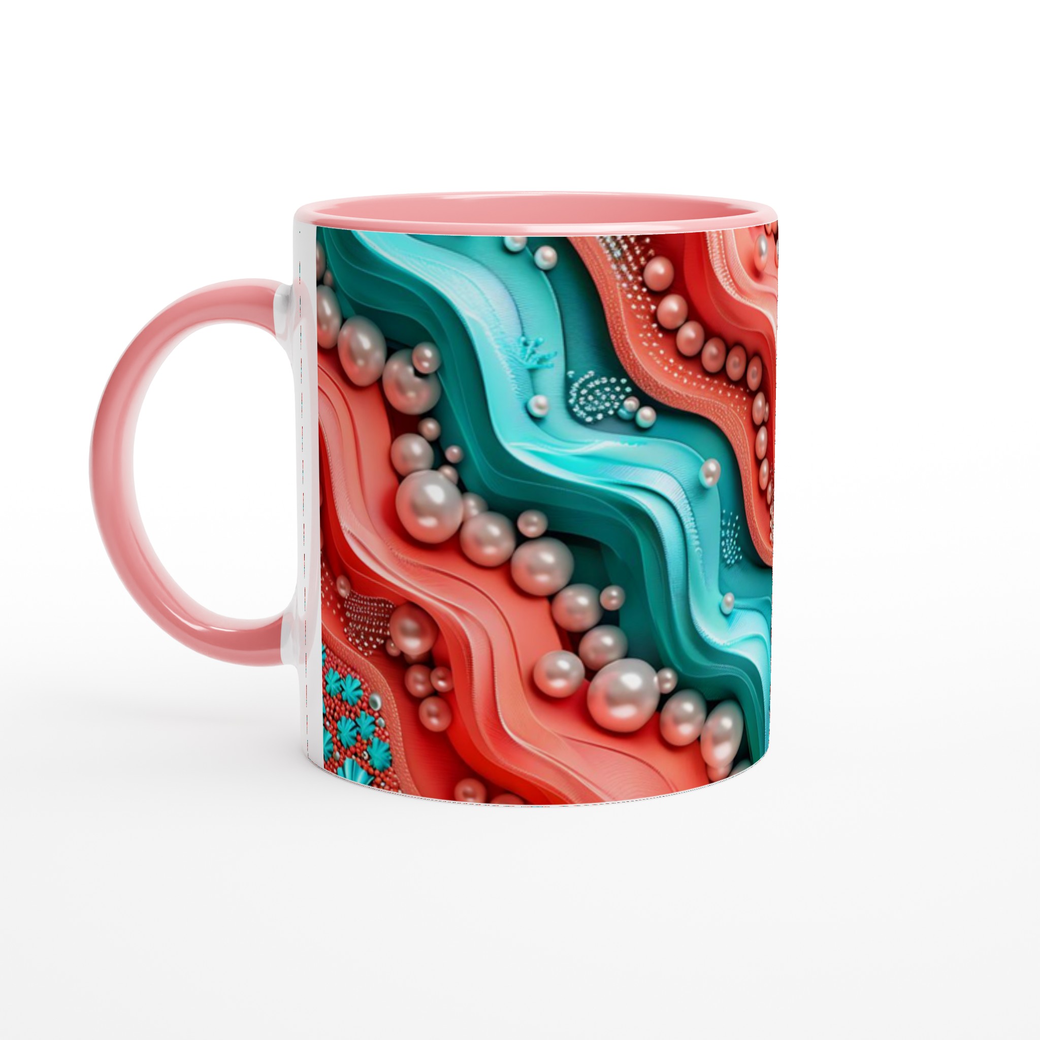 Vit 11oz Keramisk Mugg med Abstrakt Vågmönster i Livfulla Färger – Välj Bland Sju Eleganta Färgalternativ 6 cf213b35-23db-4b91-8e0c-78ded81cb589