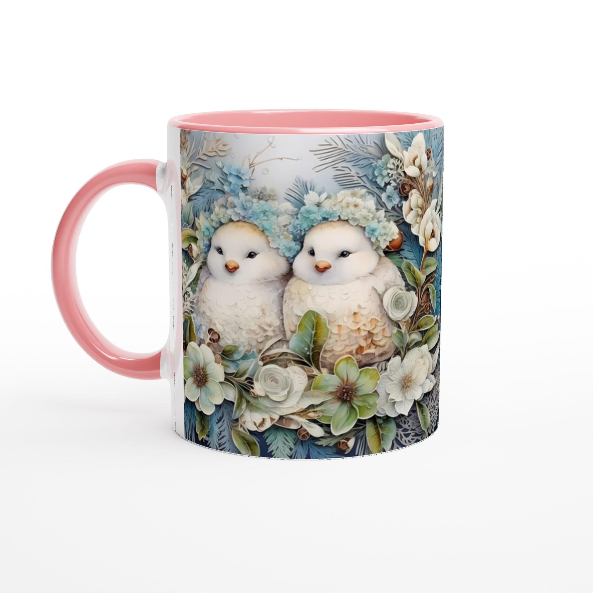 Charming Vinterfåglar Mugg – Söt Design med Blå Blomster & Fåglar, 11oz Keramikmugg i Valfri Färg 6 cf3fae97-70c1-4d46-858f-3a16645fda44