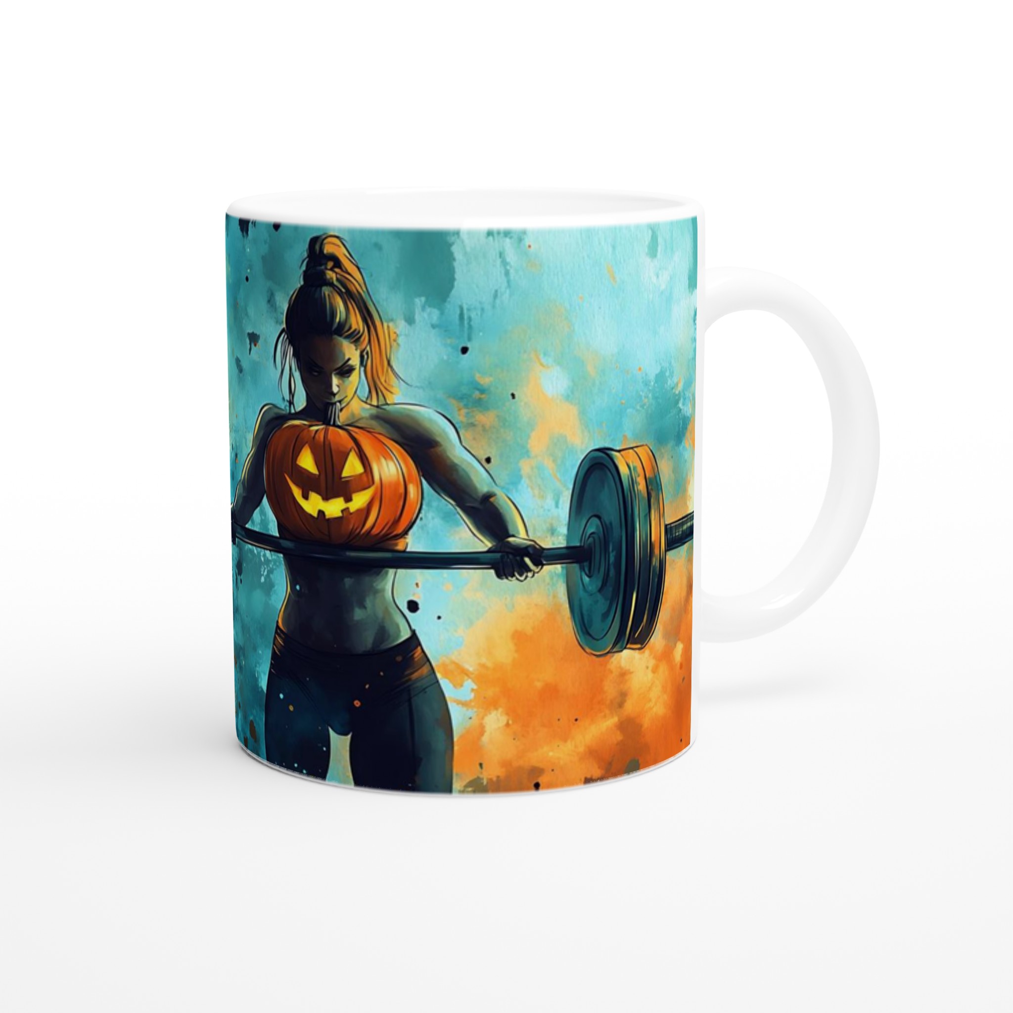 Stark Halloween Gym Mugg - Pumpa-Kraft Keramikmugg för Fitness & Skräckälskare 9 cf6c7a74-13c8-4a83-b0ba-0664817cf97d
