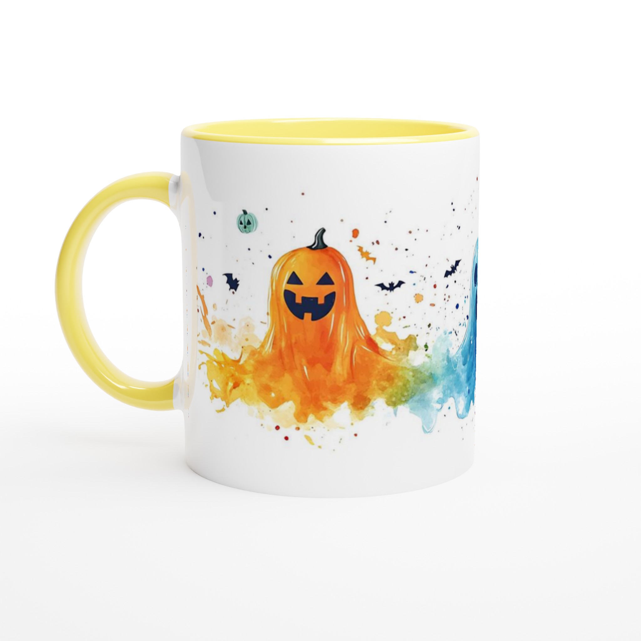Spöklikt Söt Halloween Mugg - Akvarell Pumpa & Spöken i Flera Färgval 3 cf7e68eb-811f-43a5-80b1-07d435c82d7a