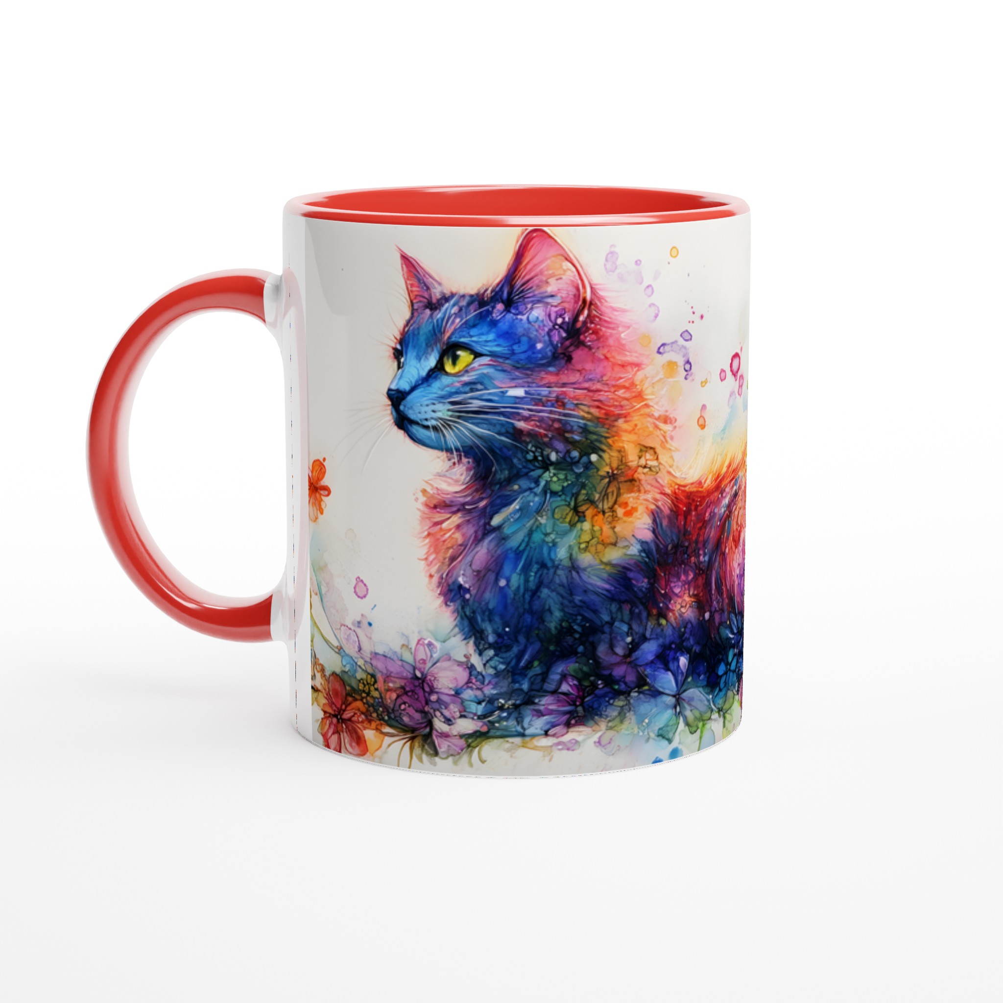 Färgsprakande Kattaquarell Keramisk Mugg – Konstnärlig Kaffestund med Valfri Färg! 5 cf835ddc-1fbb-4600-be7c-db0d8b6da16e