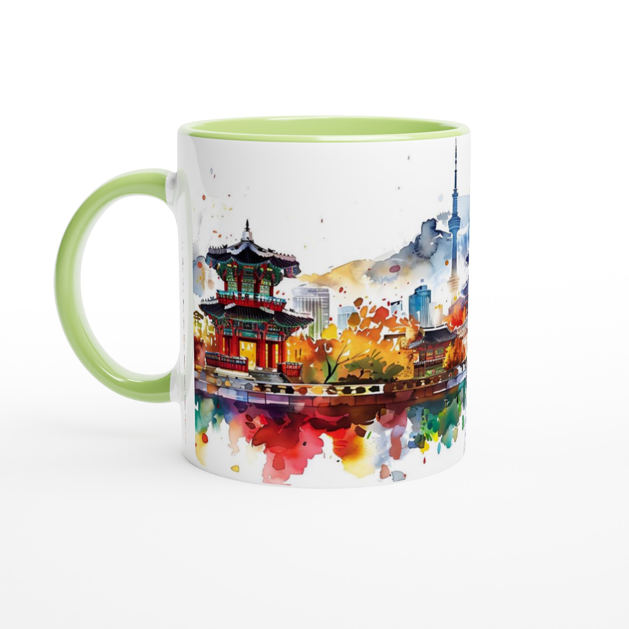 Seoul Skyline Akvarell Mugg - Koreansk Reseminne i Vattenfärg, 11oz Keramik 7 cfc74ea8-42da-45df-bb83-4e852c8d41e4