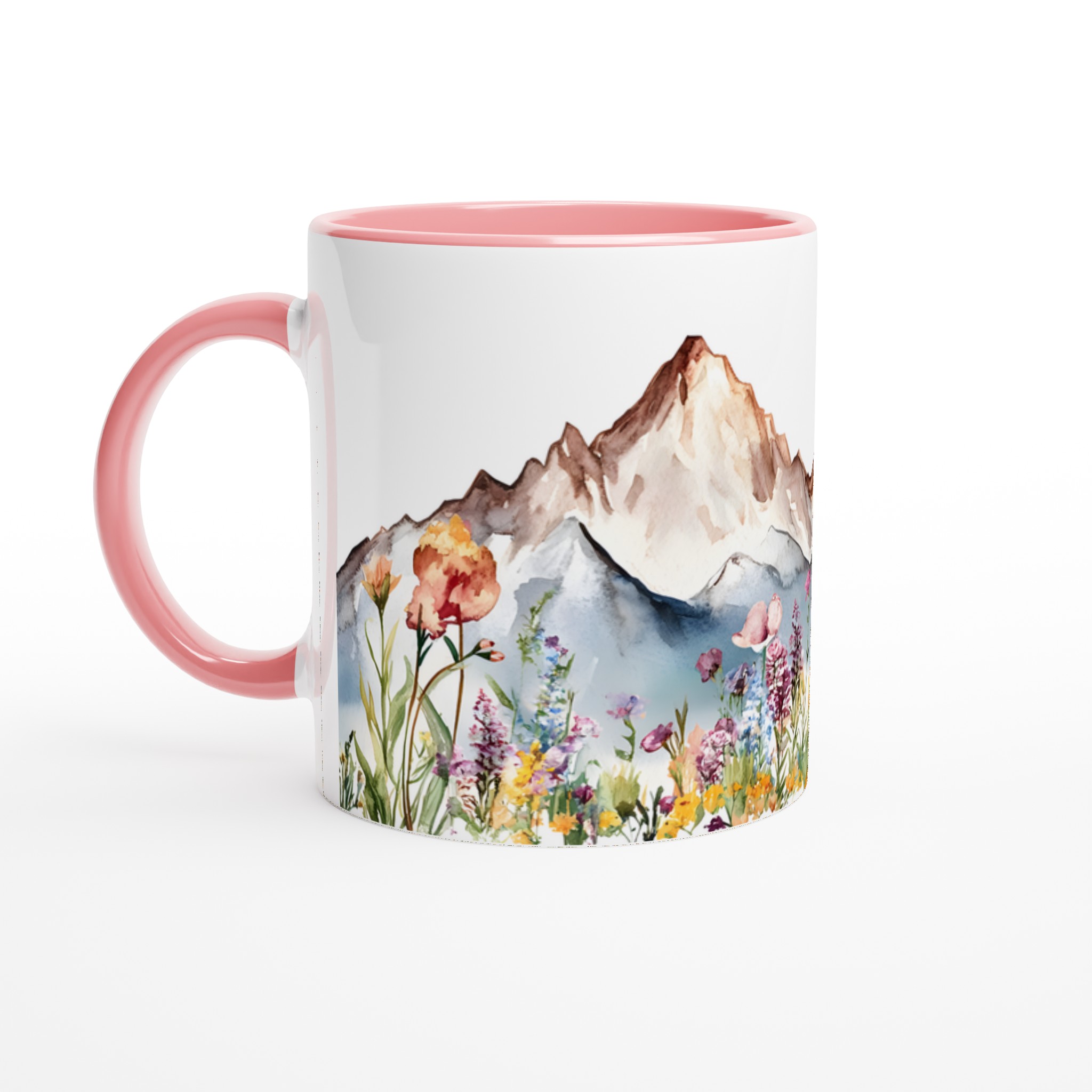 Akvarell Berg & Vildblommor Keramikmugg – Konstnärlig 11oz Kaffekopp i Flera Färger 6 cfd783e9-3f92-441a-ada5-affdc64dec28