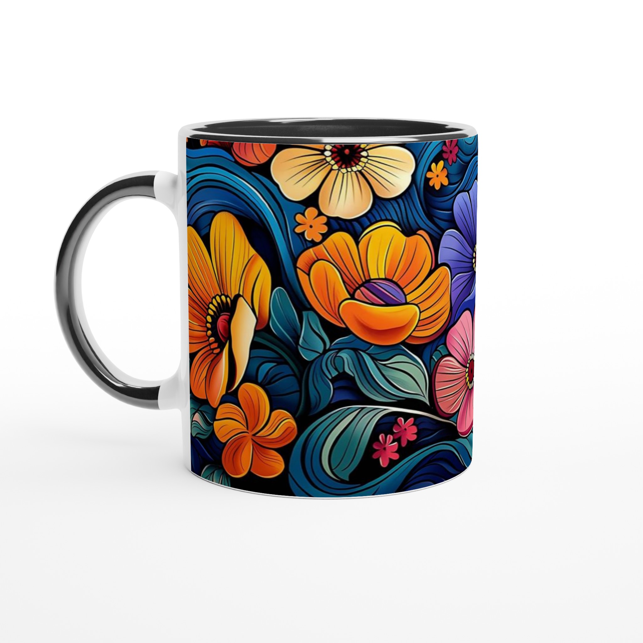 Färgsprakande Blommönster 11oz Keramisk Mugg – Välj bland 7 Livfulla Färger för Din Perfekta Kaffestund 4 cfe14cc6-25cb-4c57-b4c7-484353a6be1a