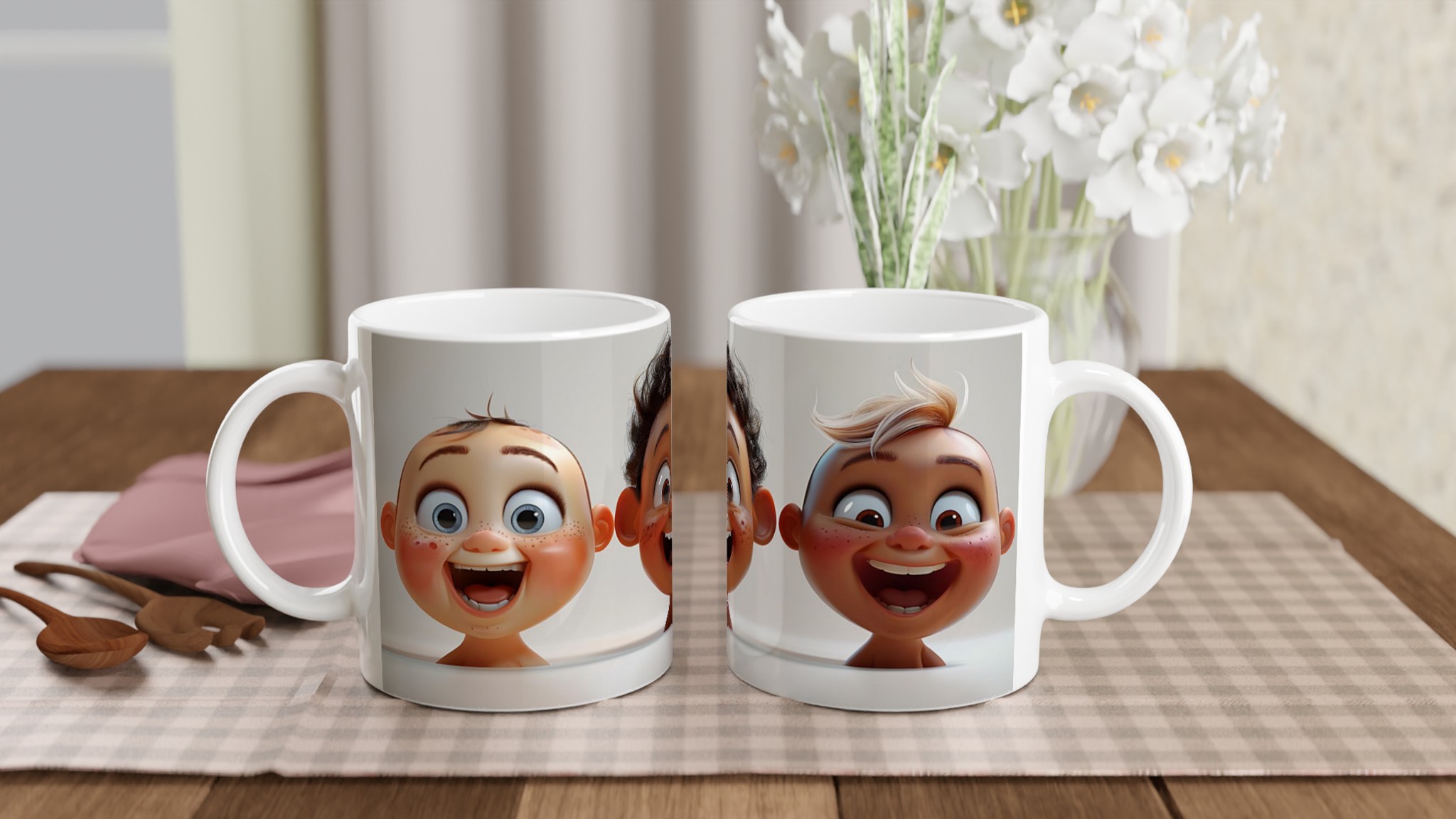 Glada Barn Tecknad Film Design 11oz Keramikmugg - Välj bland 7 Livfulla Färger! 10 d0374885-127a-4e6e-8d43-1807b172e0d8