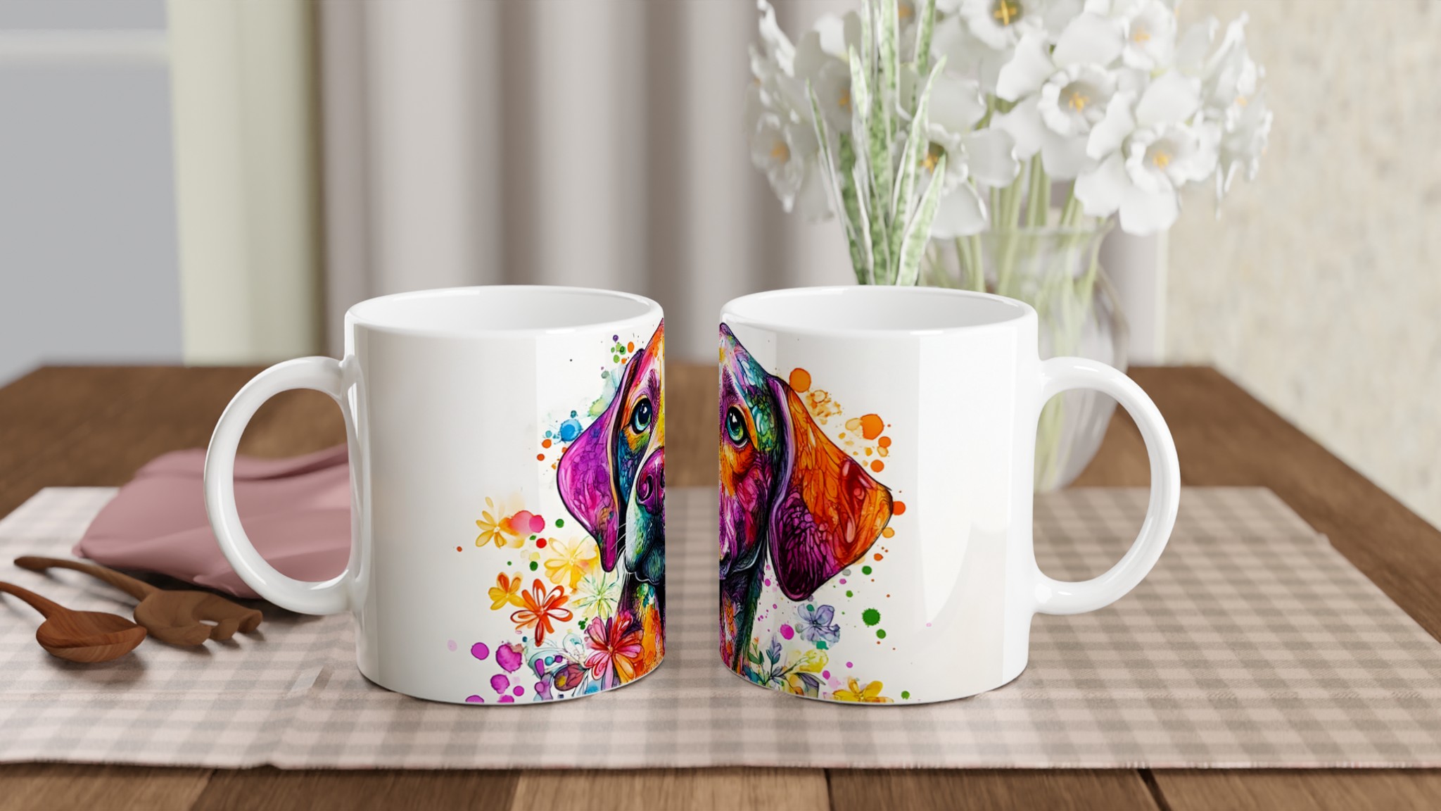 Färgsprakande Valp Akvarell Keramikmugg - 11oz, Välj bland 7 Livfulla Färger! 10 d03c0af9-0398-4086-bcd0-298f23620202