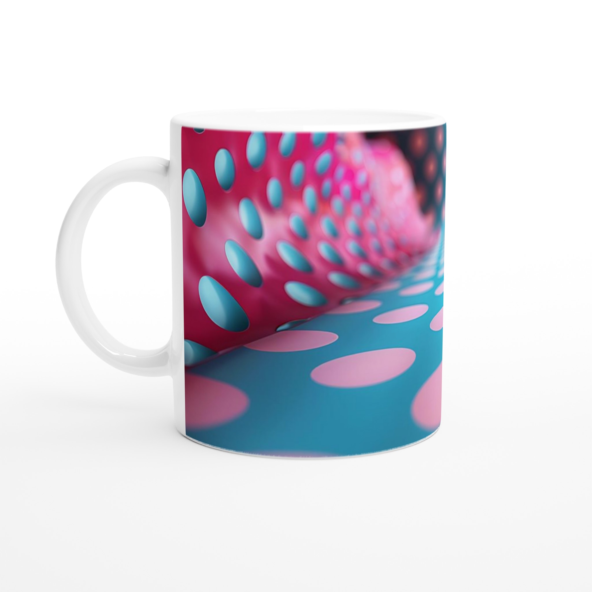 Abstrakt Mugg i Pop Art-stil – 11oz Keramisk Kaffemugg med Lekfulla Prickar, Finns i Flera Klara Färger 1 d04d1385-9ee3-4fd5-a1b4-343b270e7f8a
