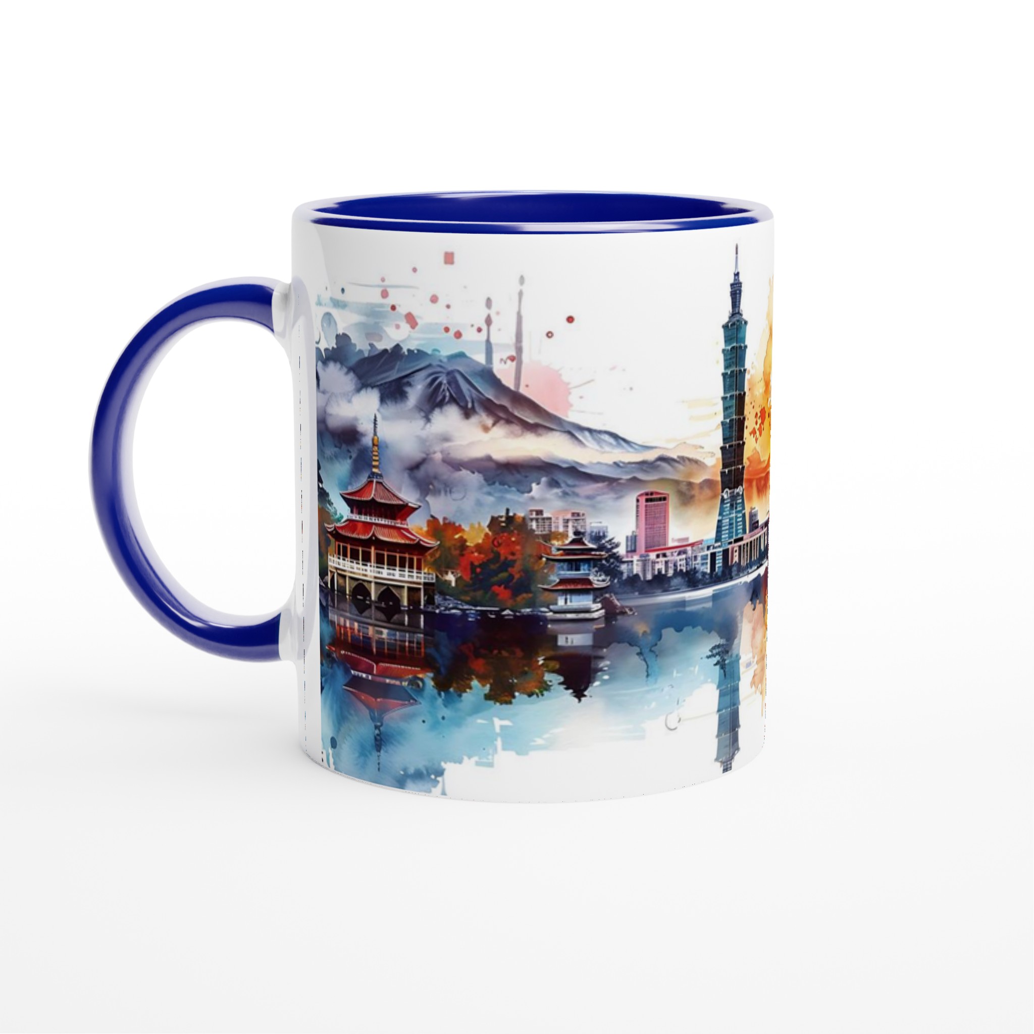 Taipei Watercolour Cityscape Mugg – 11 oz premium keramikmugg i ditt val av 7 färger 2 d060da7a-2c35-437d-8cde-7f7ea4961714