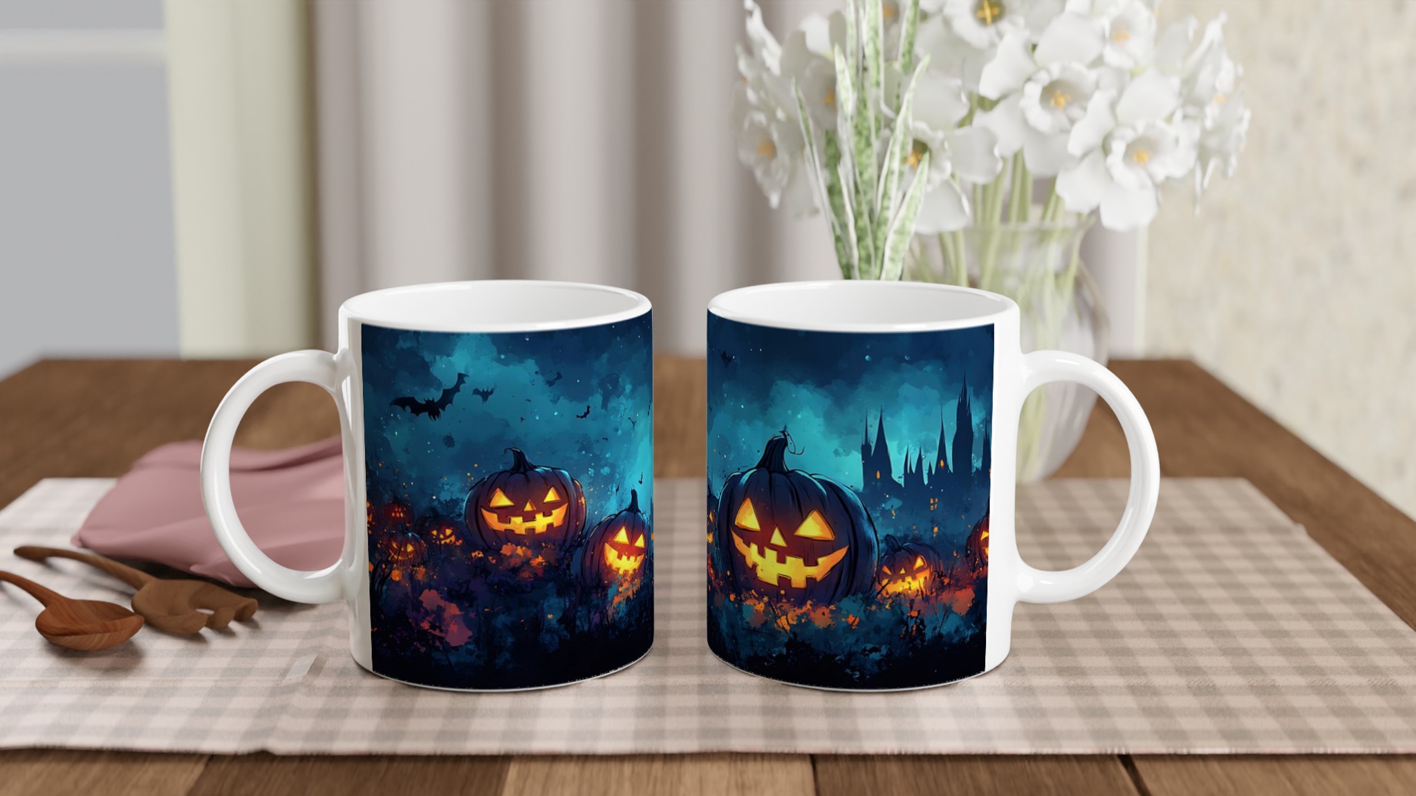 Spooky Halloween Pumpa Mugg – Levande Jack-o'-Lantern Design i Flera Färger, 11oz Keramik 10 d07c179d-ca6c-4e61-a930-29a40060f1e9