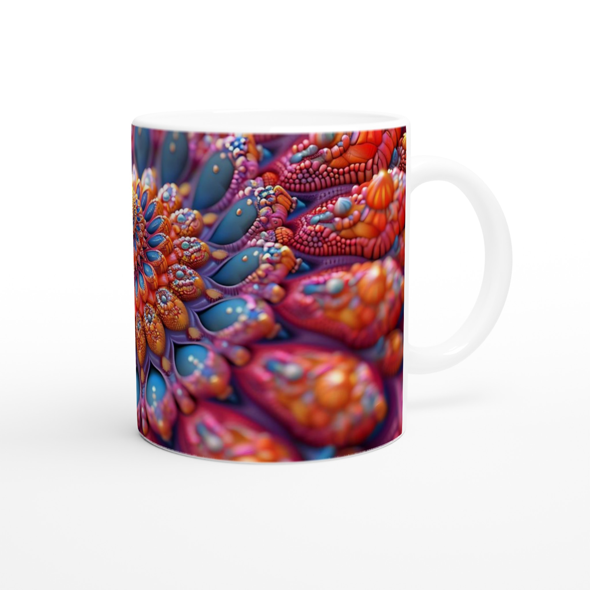 Abstrakt Fraktal Konst Mugg – 11 oz Keramikmugg i Levande Färger för Att Lyft Ditt Kaffestund 9 d090fedc-9144-42d3-bb98-ee1dafab7a8f