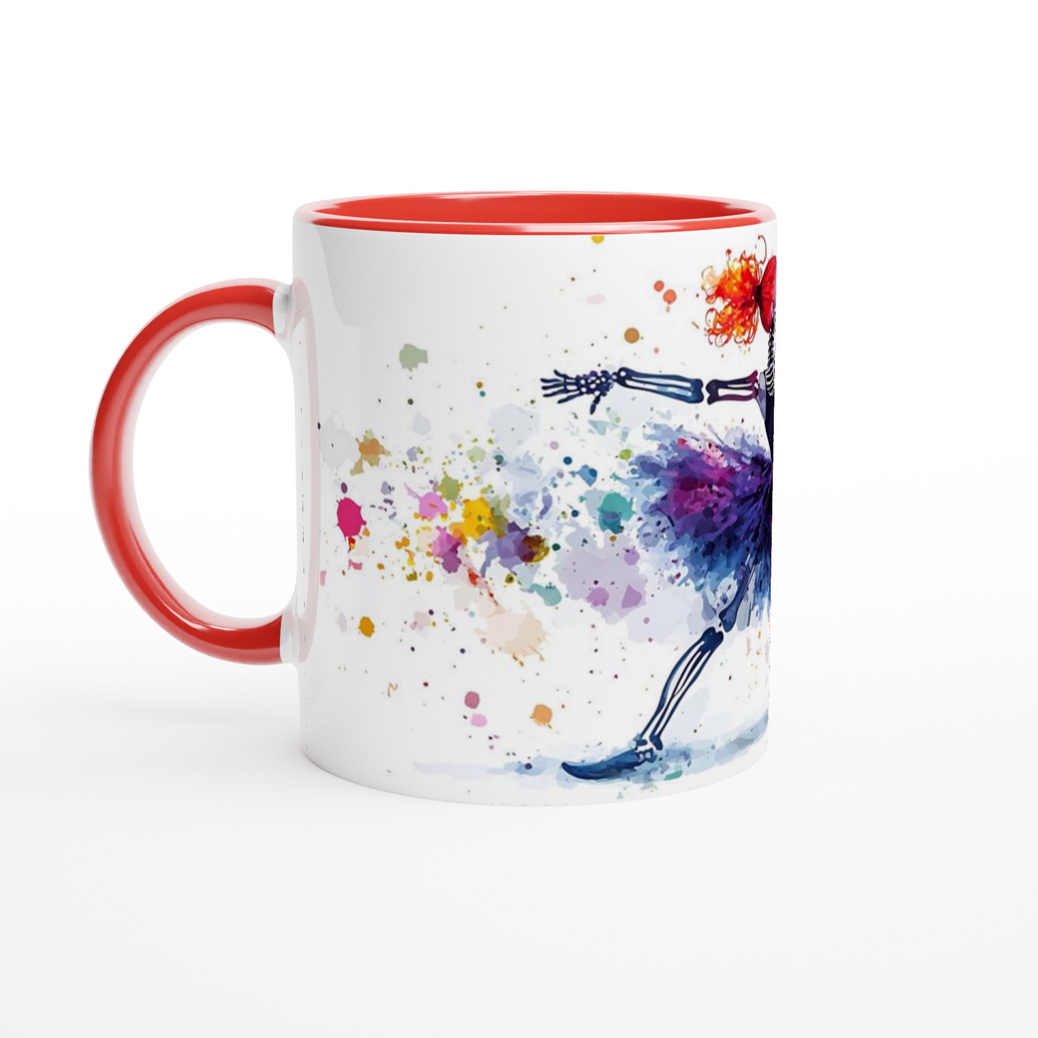 Dansande Skelett Mugg – Färgsprakande Akvarell Keramikmugg för kaffe, te & glädje, välj din färg! 5 d0b9807f-c7d6-456b-901f-874f3b396652