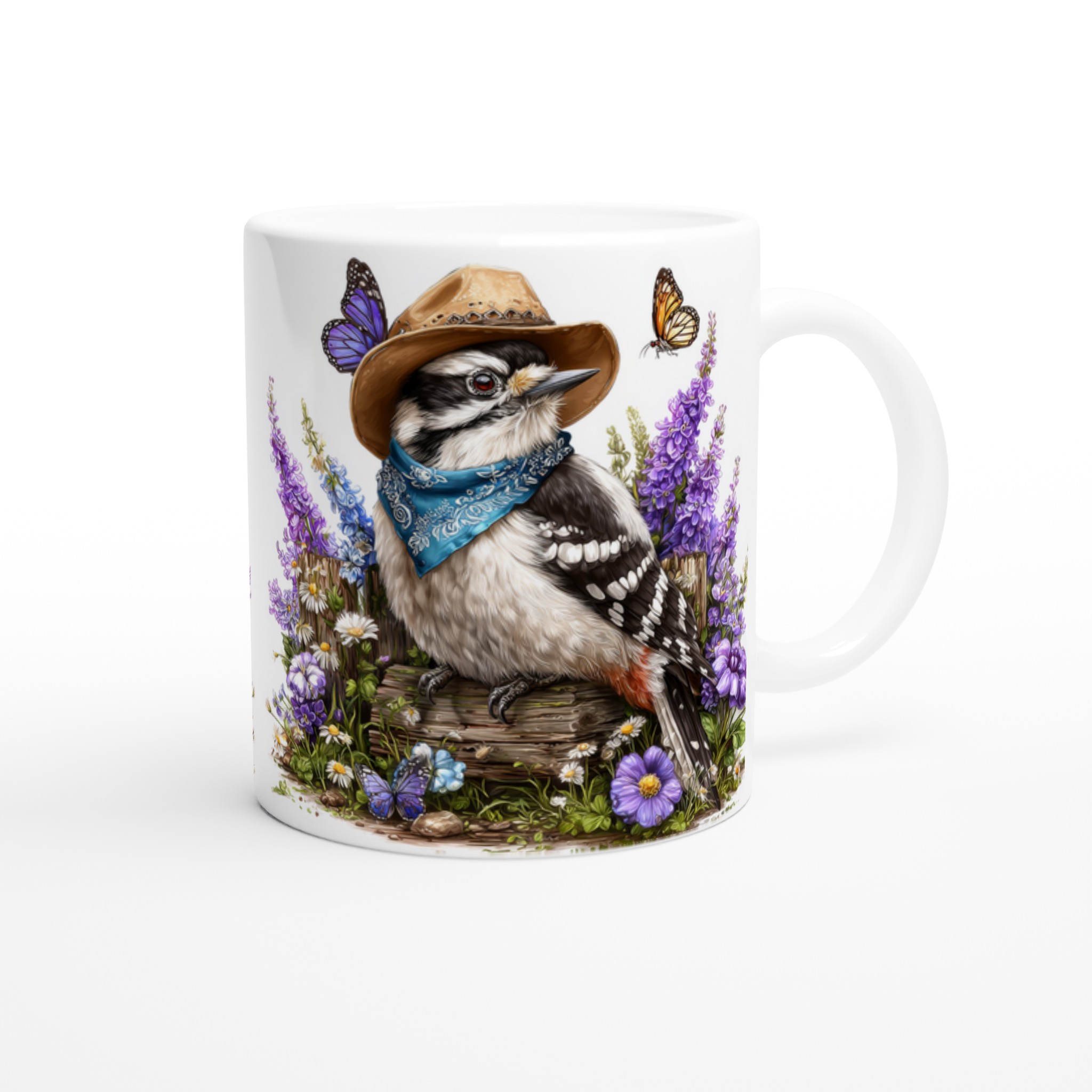 Charmig Vit 11oz Keramikmugg med Färgstark Fågel och Sommarblommor – Välj Din Färg! 9 d0bfa276-8158-4f8a-a3cc-4543b2333e1a