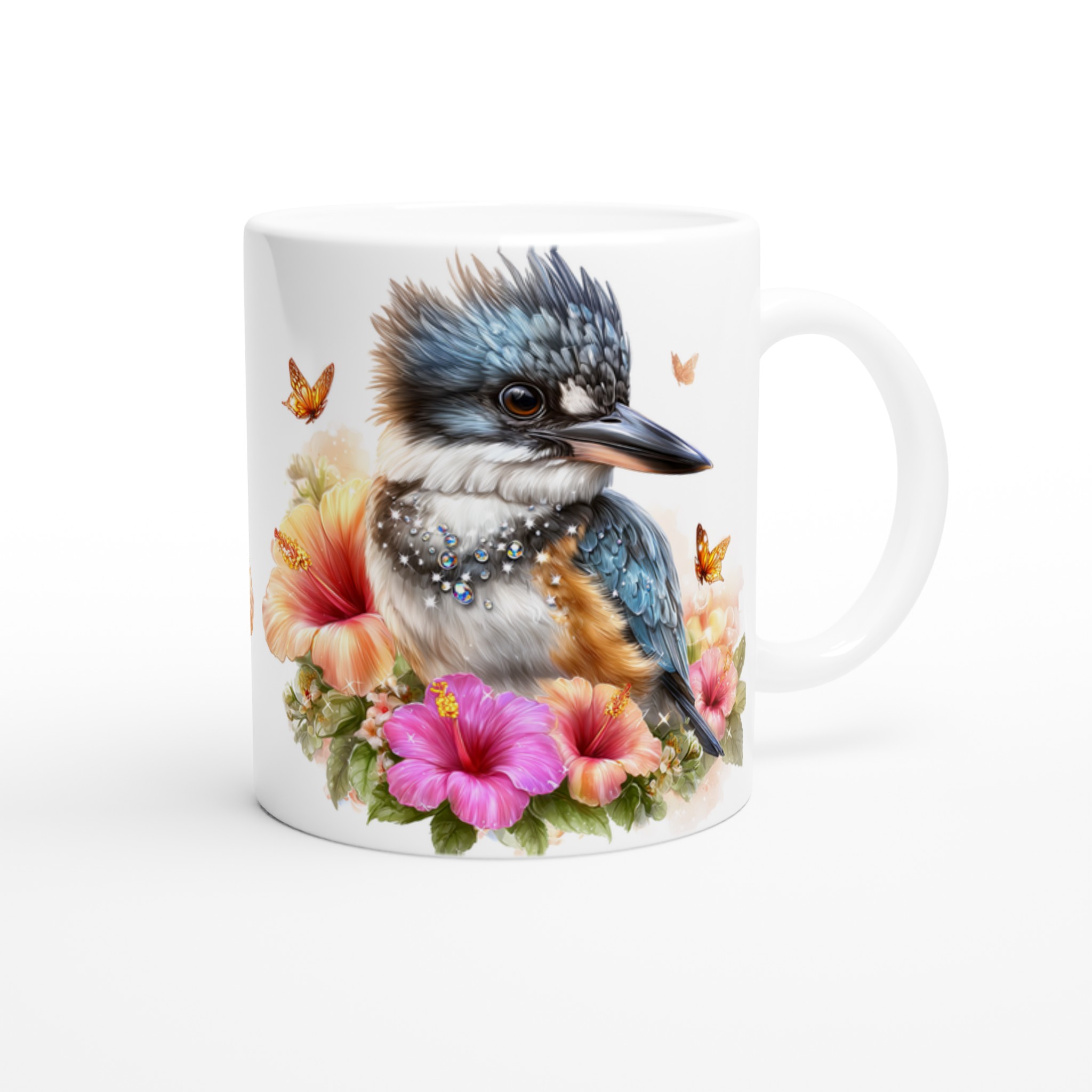 Kungsfiskare & Hibiskus Keramikmugg – Färgstark 11oz Kaffekopp för Naturälskare 9 d0eab168-ebaf-4fe6-b2a9-317bb48abccd