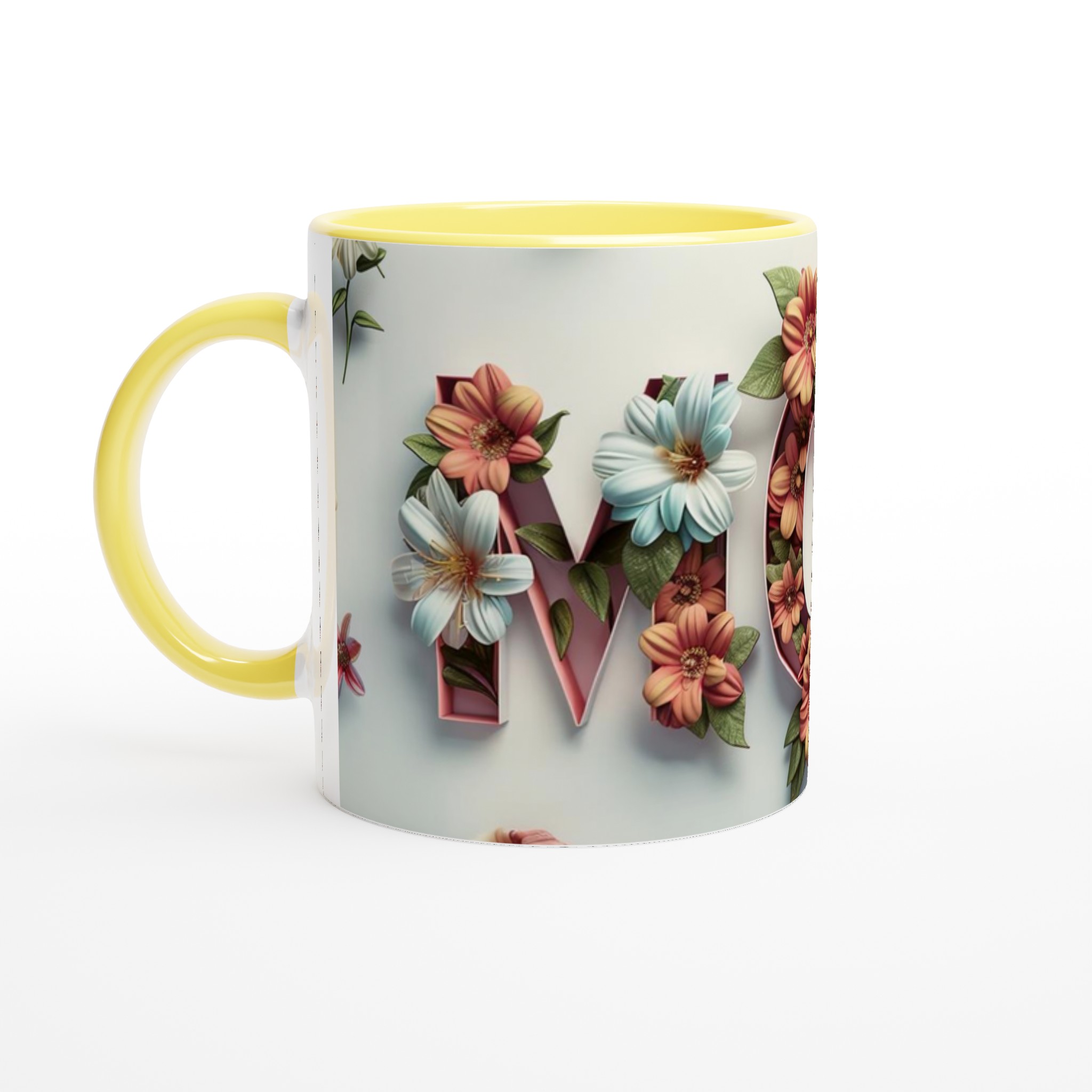 Vit 11oz keramisk mugg med blomstrande motiv – välj din perfekta färg 3 d106e5ff-3371-4bcb-b8a9-b9c1505a3873