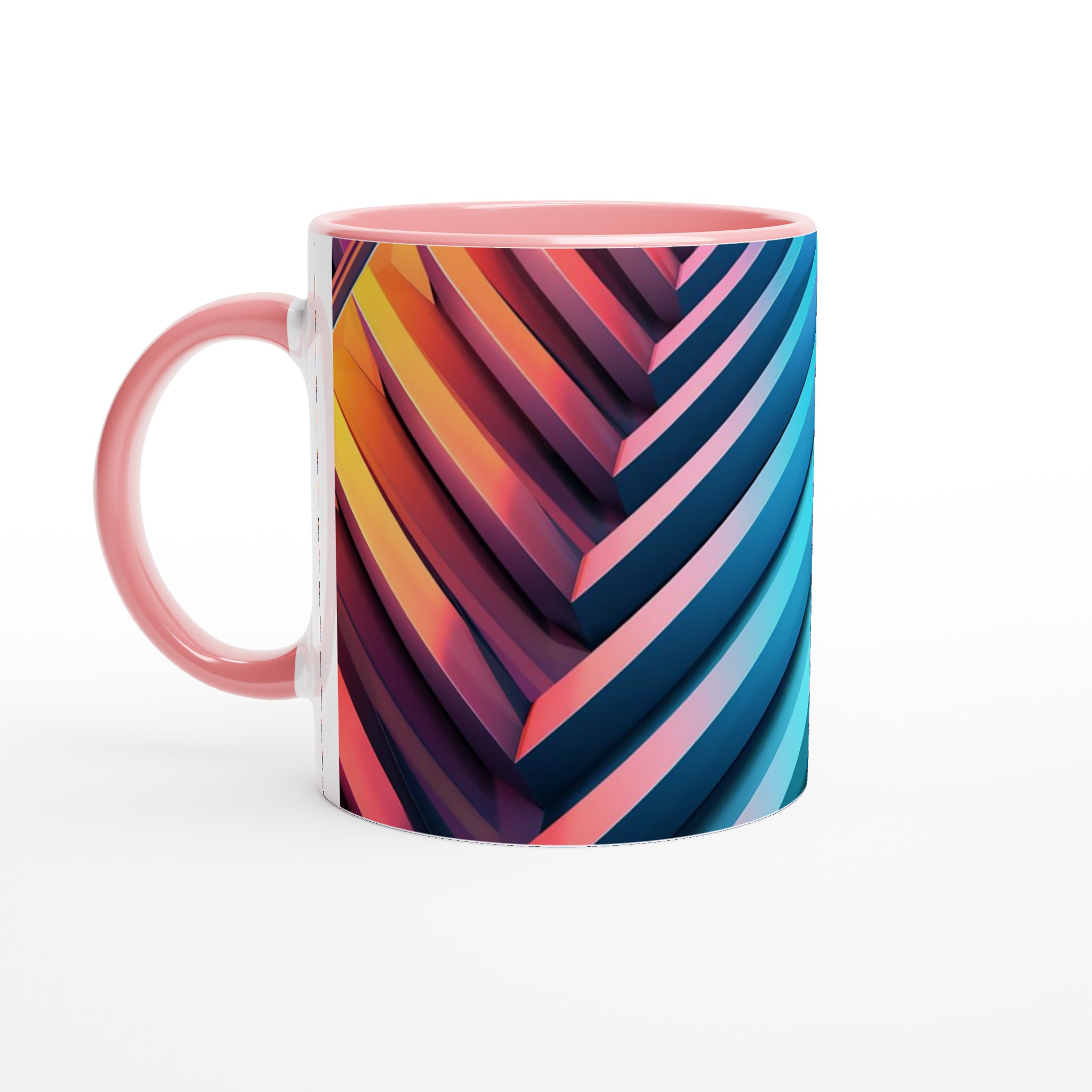 Abstrakt Chevron Mugg – 11oz Keramisk Kaffekopp i Levande Neonfärger, Perfekt för Den Moderna Vardagen 6 d11a9d3a-1ca2-4027-8c4c-9a3dc12e072b
