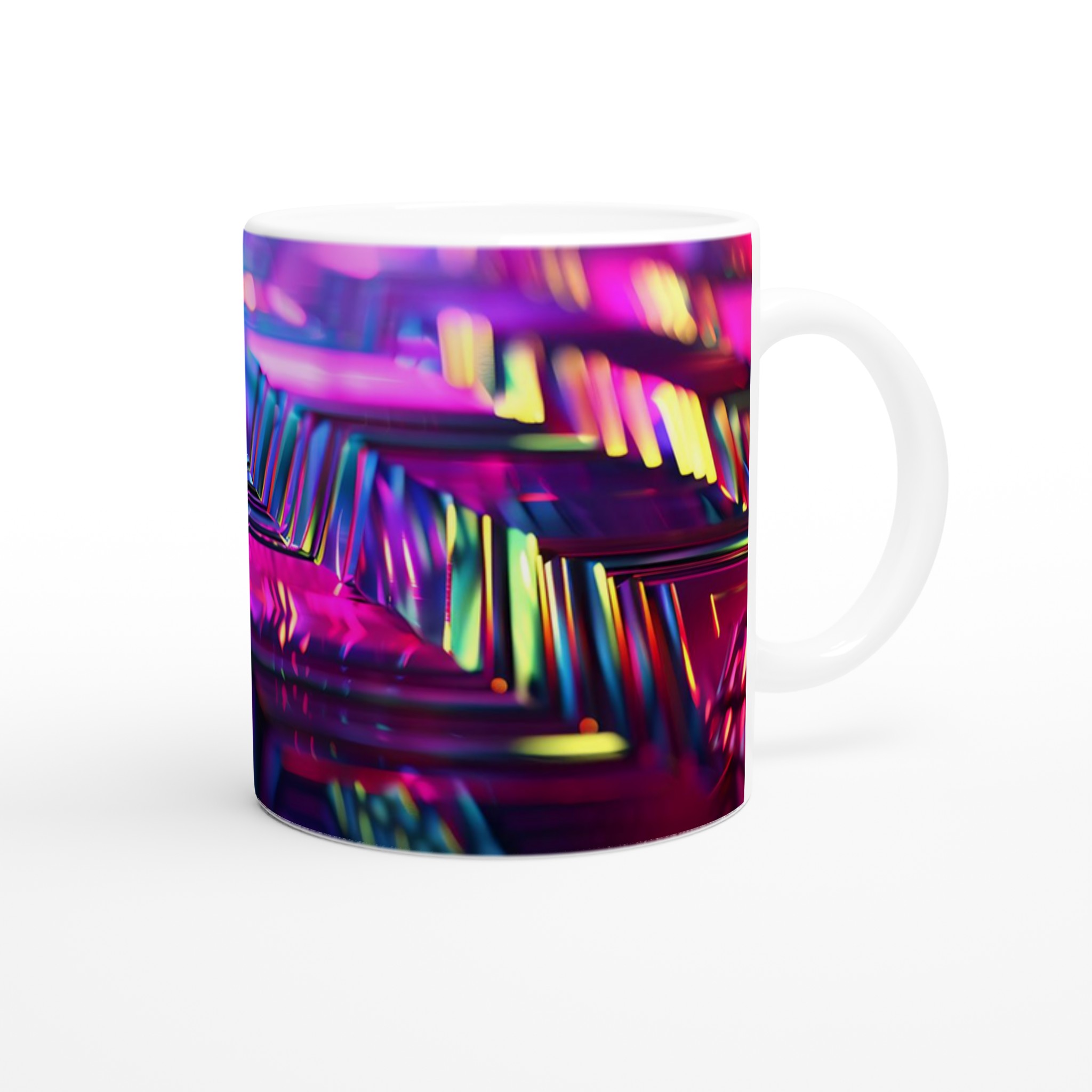 Neon Vågmönster 11oz Keramisk Mugg – Färgglad Abstrakt Design för Kaffe & Te i Flera Nyanser 9 d1292fd5-fa23-44cb-a0e2-7574d150537e