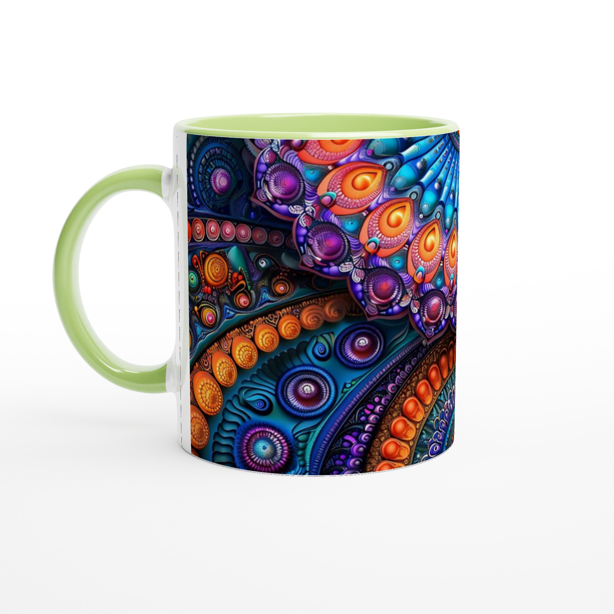 Psykedelisk Mandala Keramikmugg - 11oz Levande Design i Valfri Färg 7 d16d56ec-5b8d-421c-a0bc-3762ab58fb96