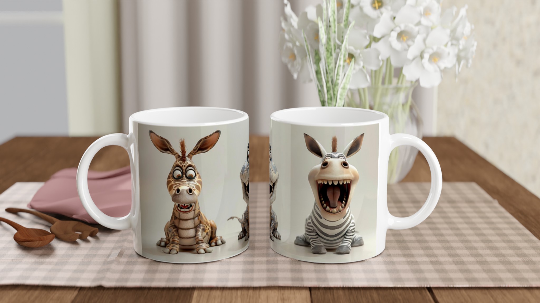 Vilda Vänner Keramikmugg – Roliga Däggdjur & Dinosaurie Design i Valfri Färg! 10 d1803645-ce47-4aaf-8fe5-46975272b6dd