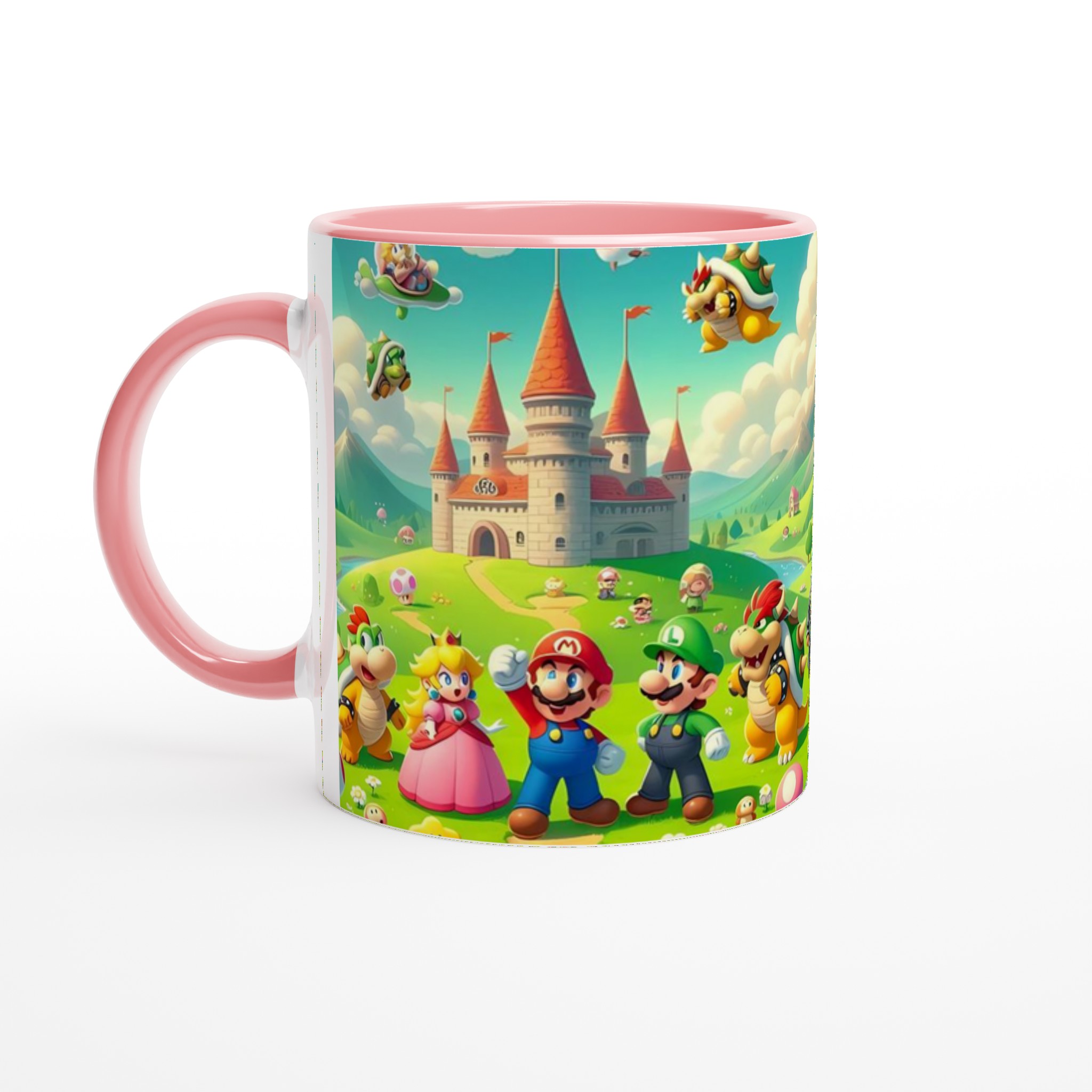 Vit 11oz keramisk mugg med färgstarkt Super Mario-världsmotiv i valfri keramisk färg 6 d1de39a3-9d75-4cf4-ac25-f8735609cad3