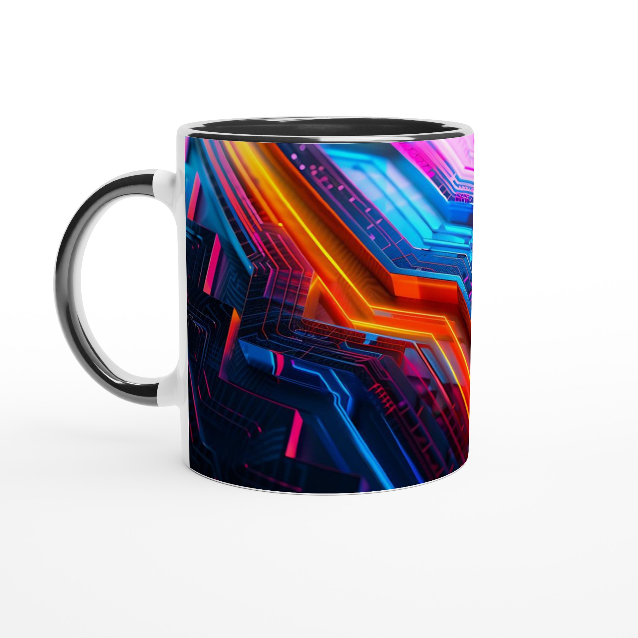 Neon Circuitry Design 11oz Keramisk Mugg – Lysande Abstrakt Konst för Din Kaffestund 4 d206a726-3c03-4fe7-9ac1-afd7e3b156dc
