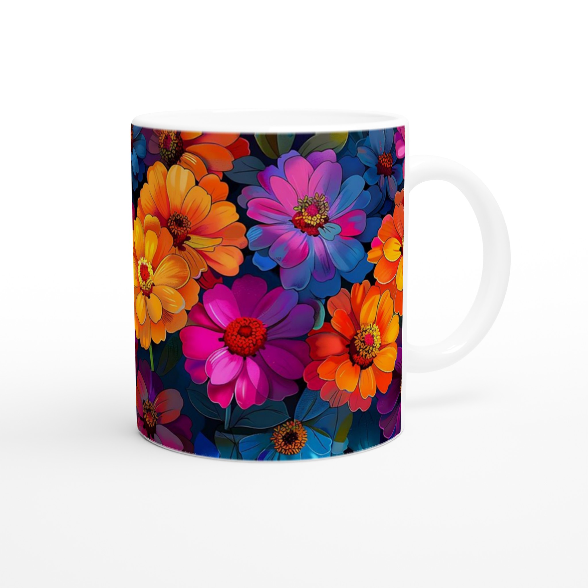 Färgexplosion: 11oz Keramikmugg – Blommig Design i Levande Nyanser för En Pigg Start på Dagen 9 d20e2442-8692-4442-b20d-190e58647e02