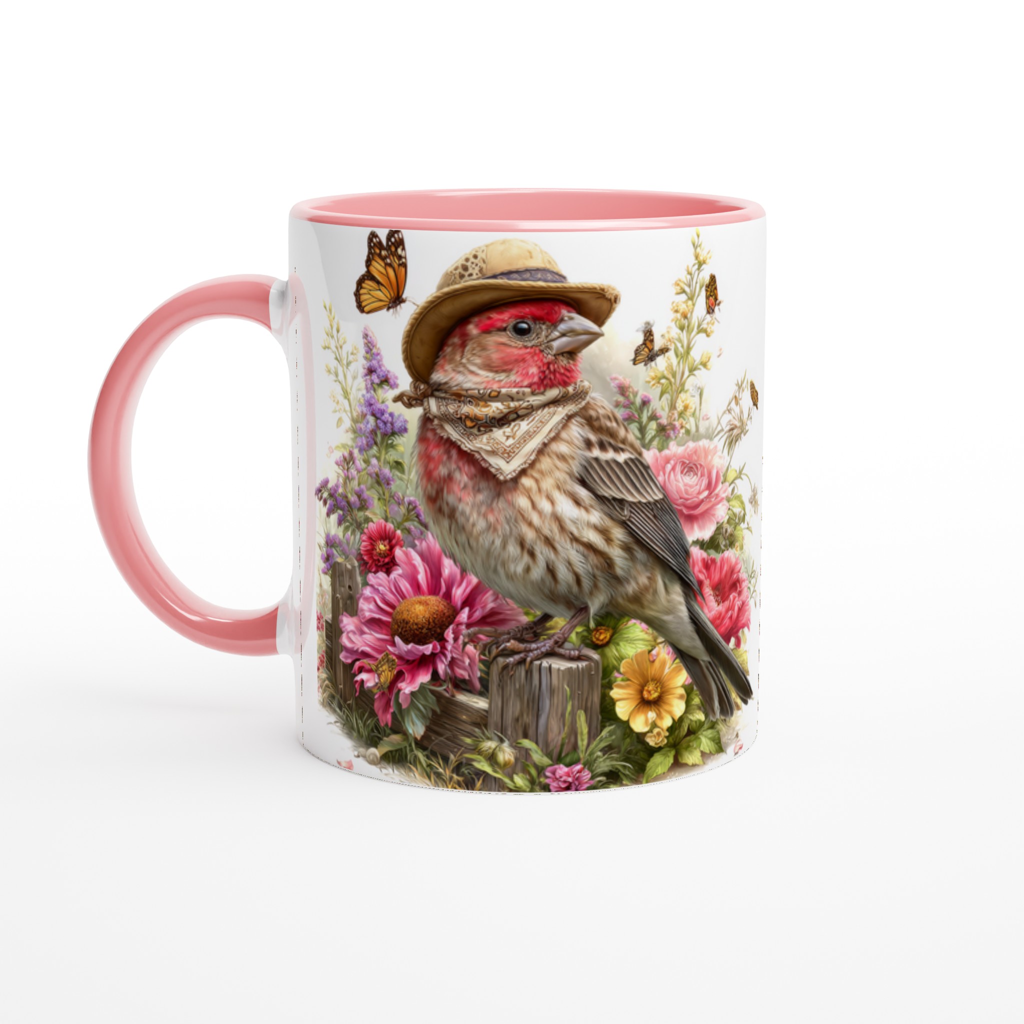 Charmig 11oz keramisk mugg med fågel i hatt – välj din favoritfärg! 6 d2183315-7226-4735-949f-d928062feb62
