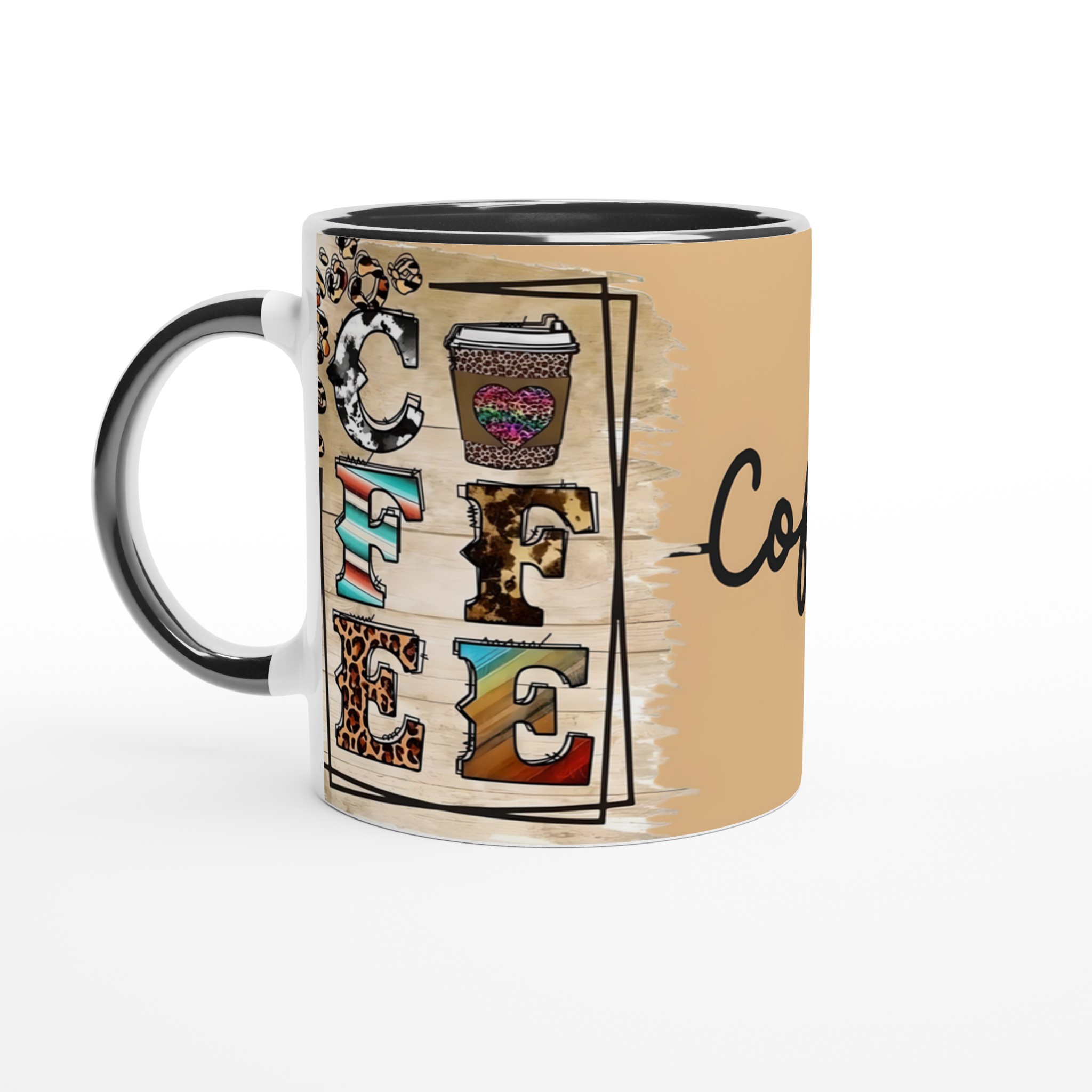 Färgstark 'COFFEE' Mugg – Leopardmönster & Rustik Charm i 11oz Keramik 4 d30c3630-44db-449f-b1fb-fb4e8e32def3